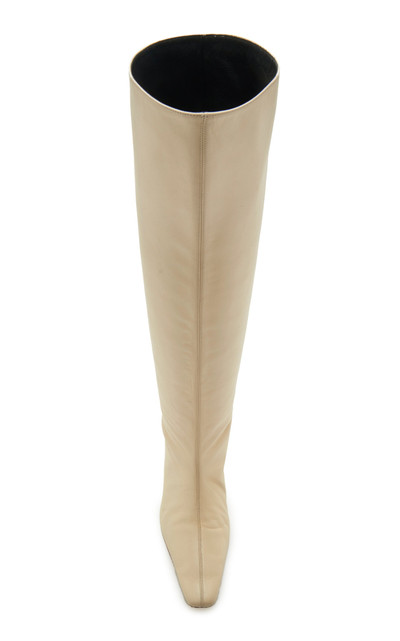 STAUD Wally Leather Knee Boots white outlook