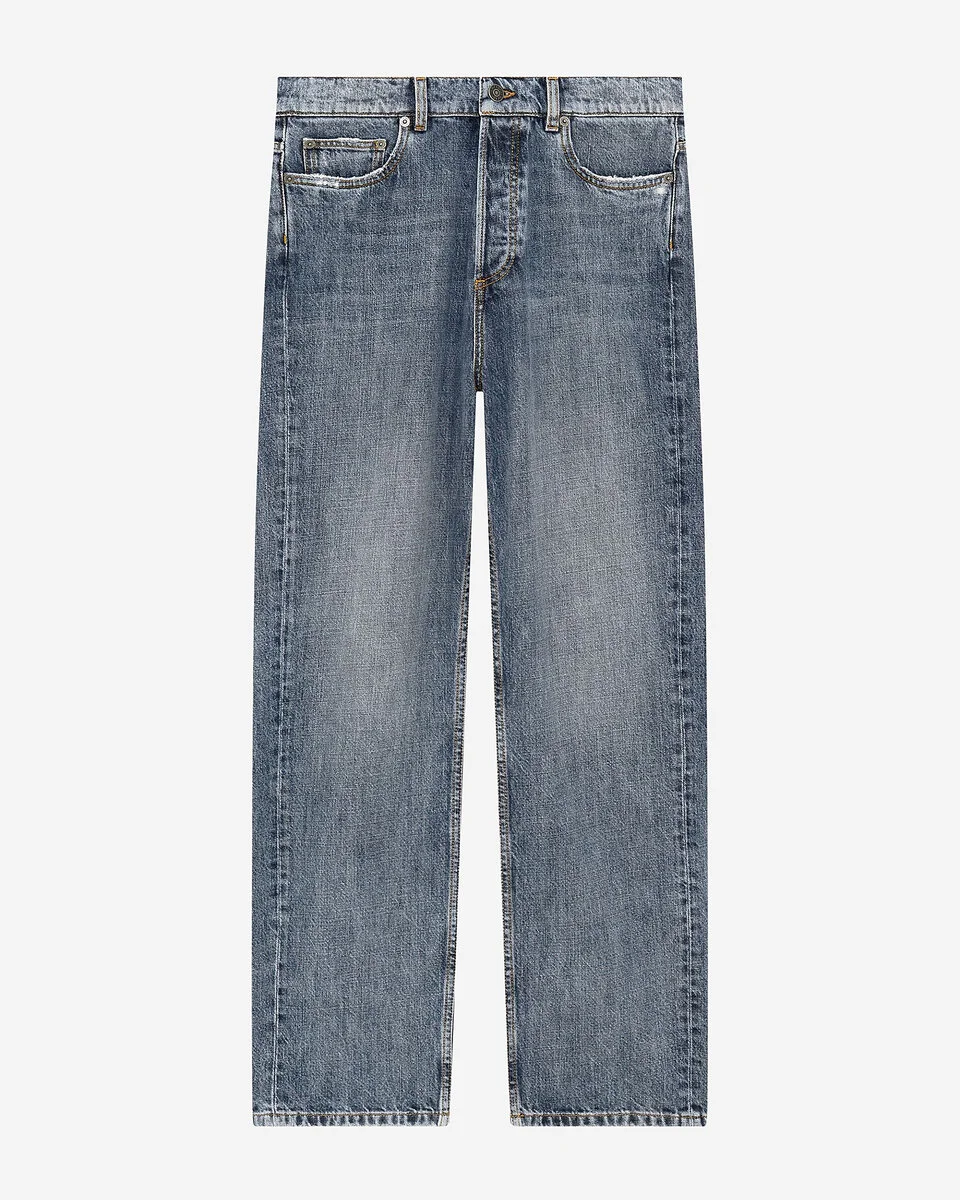 BLUE-GREY STRAIGHT JEANS - 1