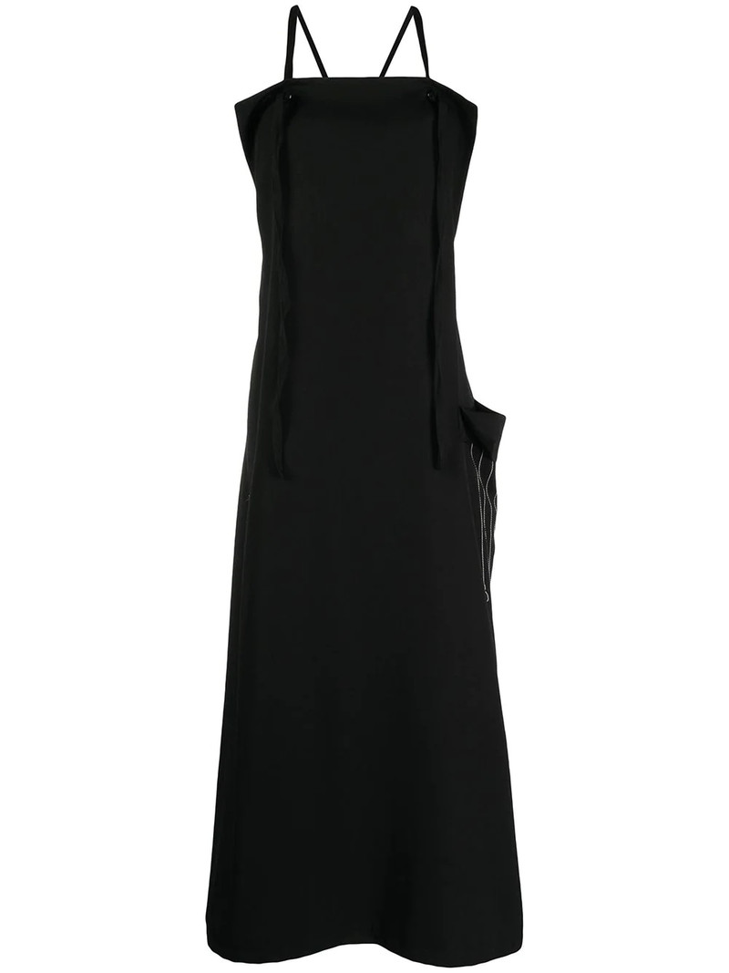 draped-pocket midi dress 1
