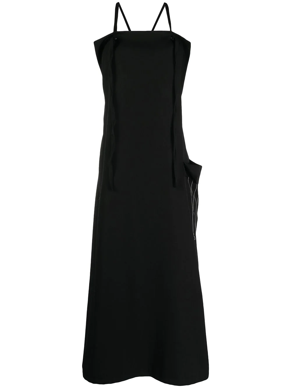 draped-pocket midi dress - 1