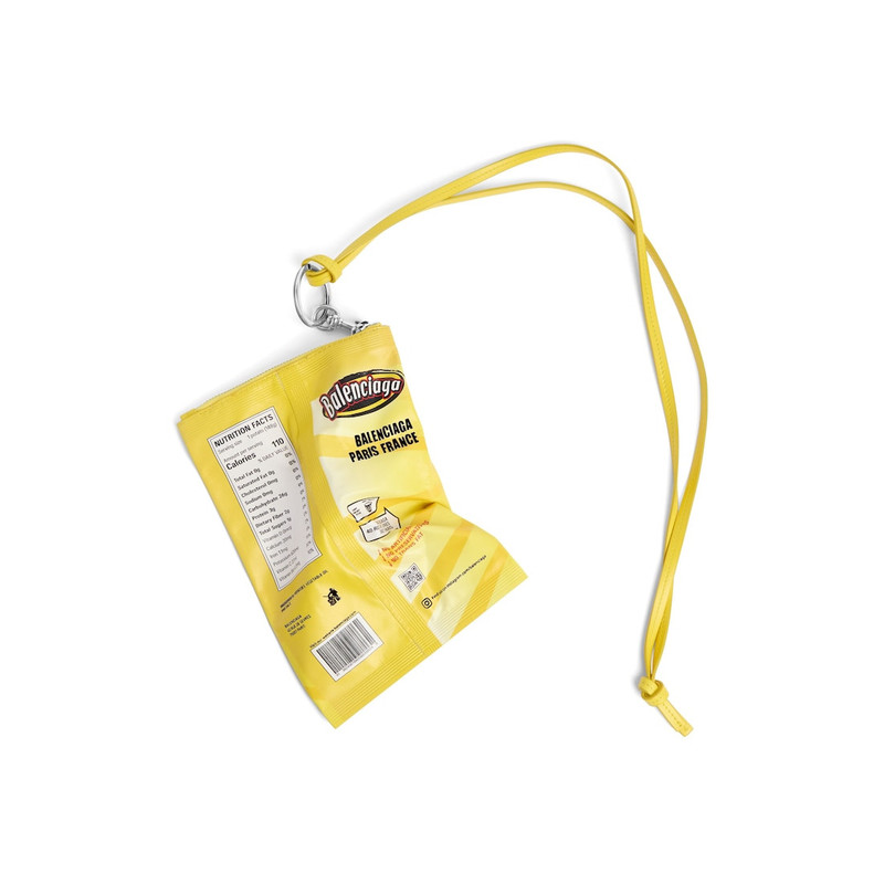 BALENCIAGA Chips Phone Holder Pouch in Yellow outlook
