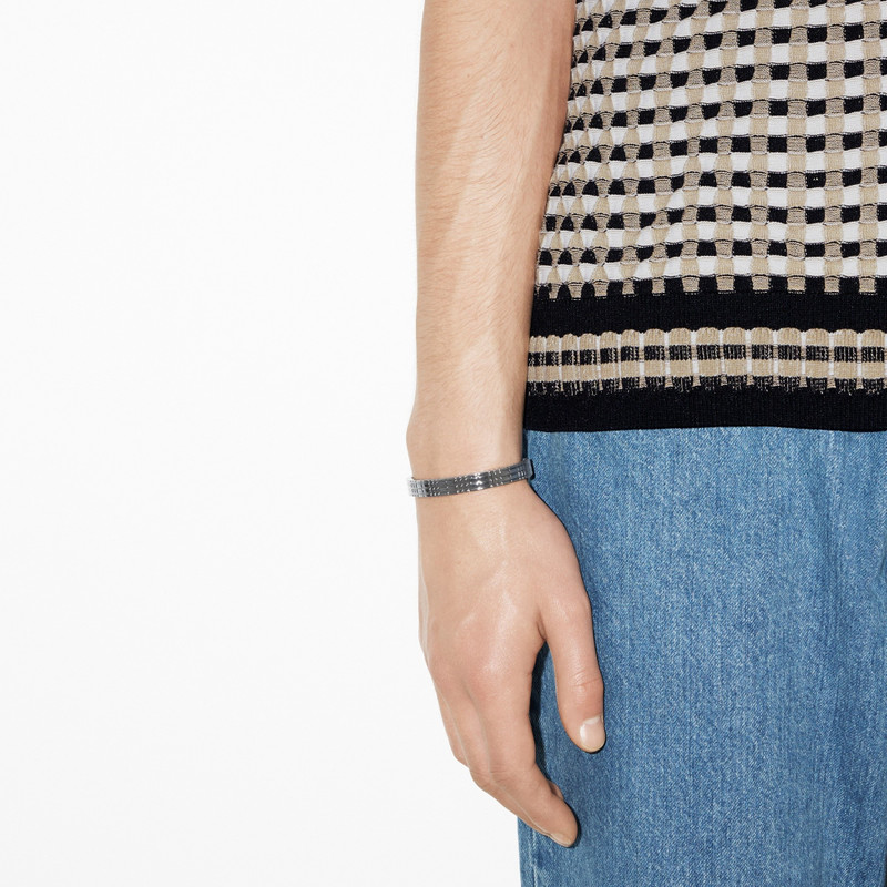 Burberry Check Engraved Ruthenium-plated Cuff outlook