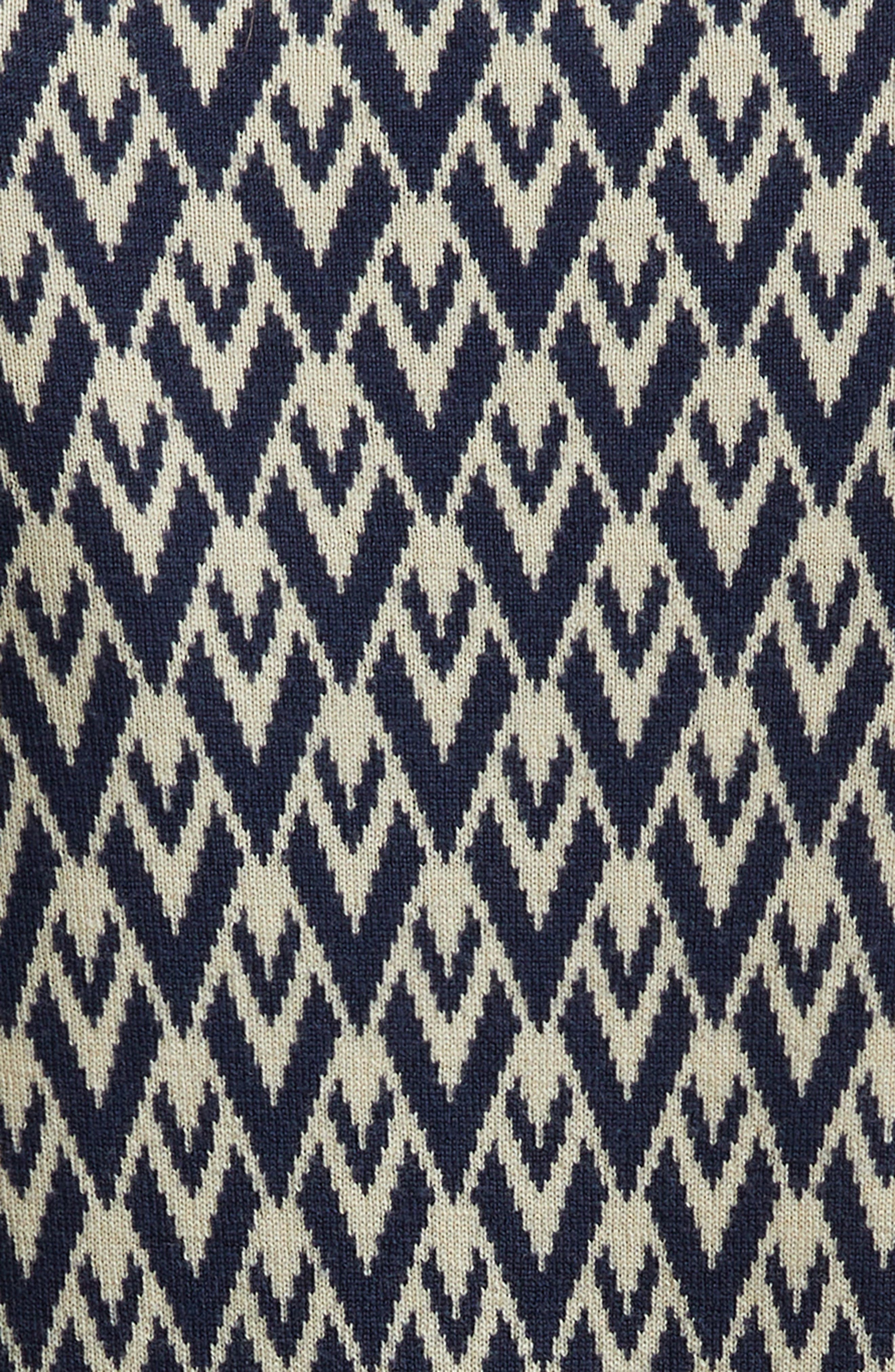 Valentino Garavani Toute La V Jacquard Virgin Wool Sweater in Navy/Cream at Nordstrom - 7