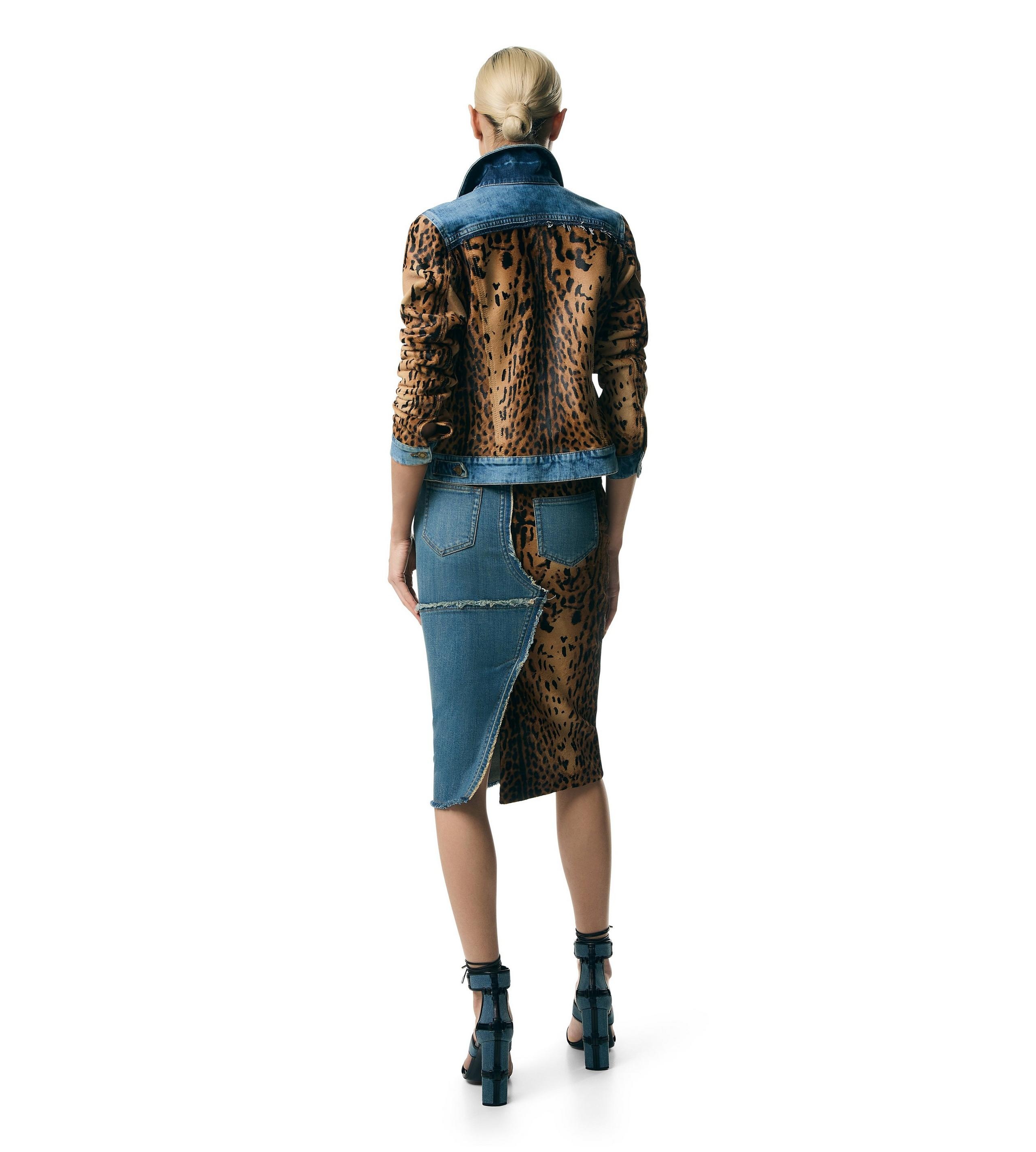 DENIM & CALF HAIR JEAN JACKET - 5