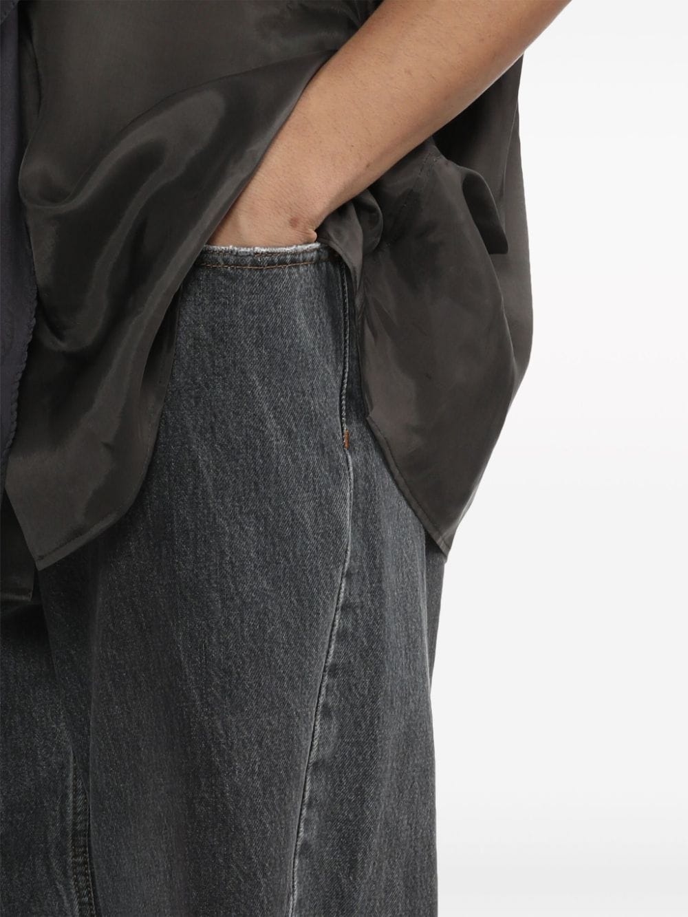 distressed straight-leg jeans - 5
