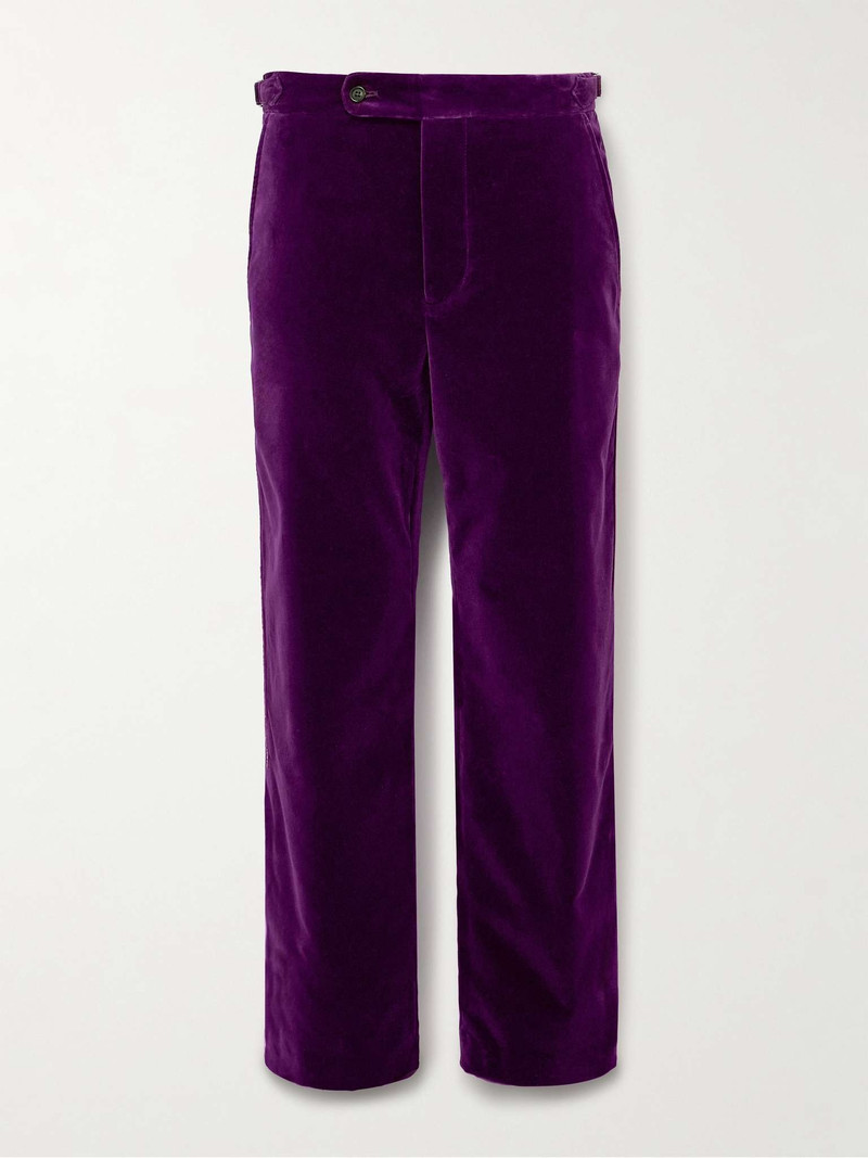 Showcase Straight-Leg Soutache-Trimmed Cotton-Velvet Suit Trousers - 1