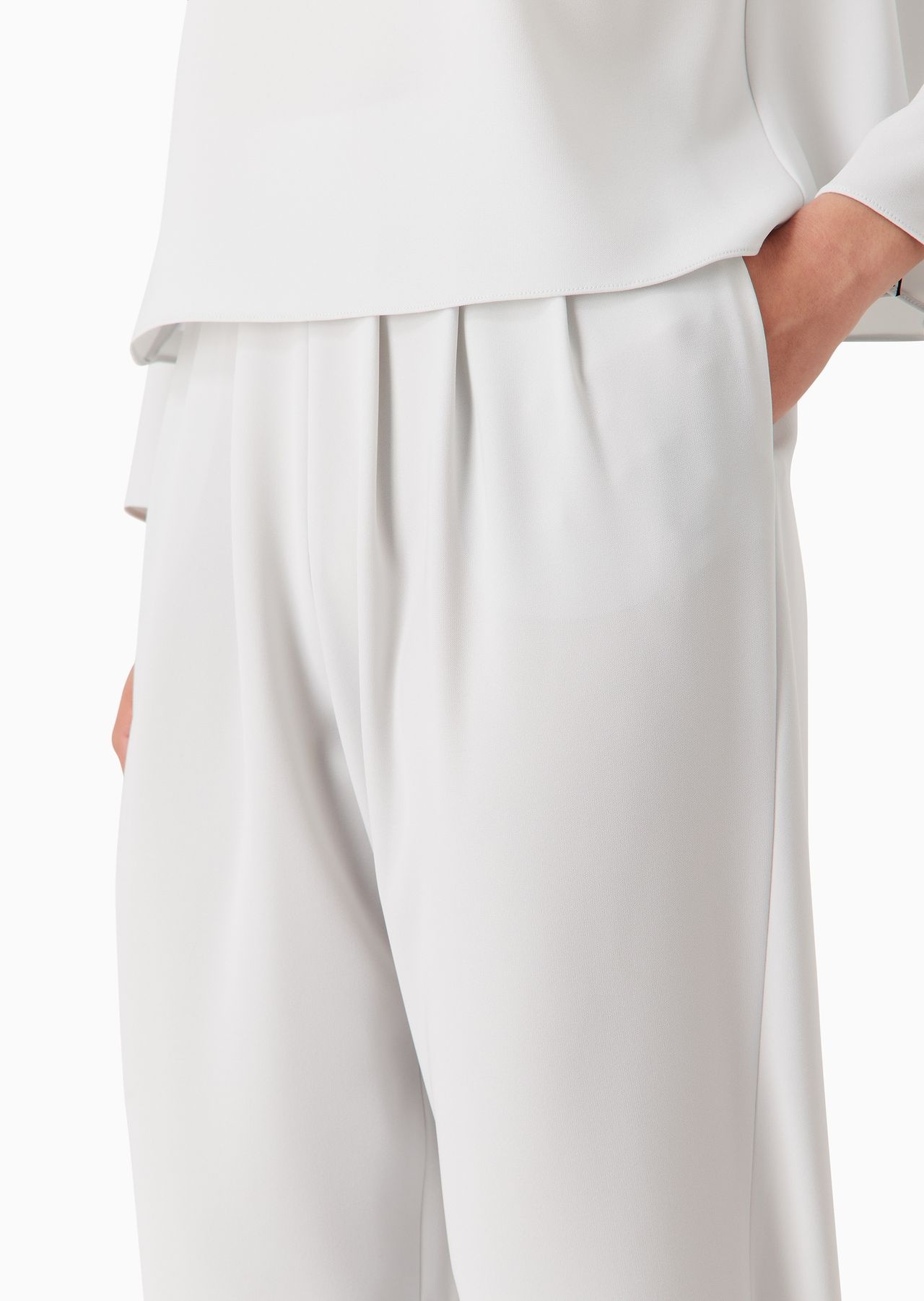 Darted, high-waisted trousers in techno cady - 5