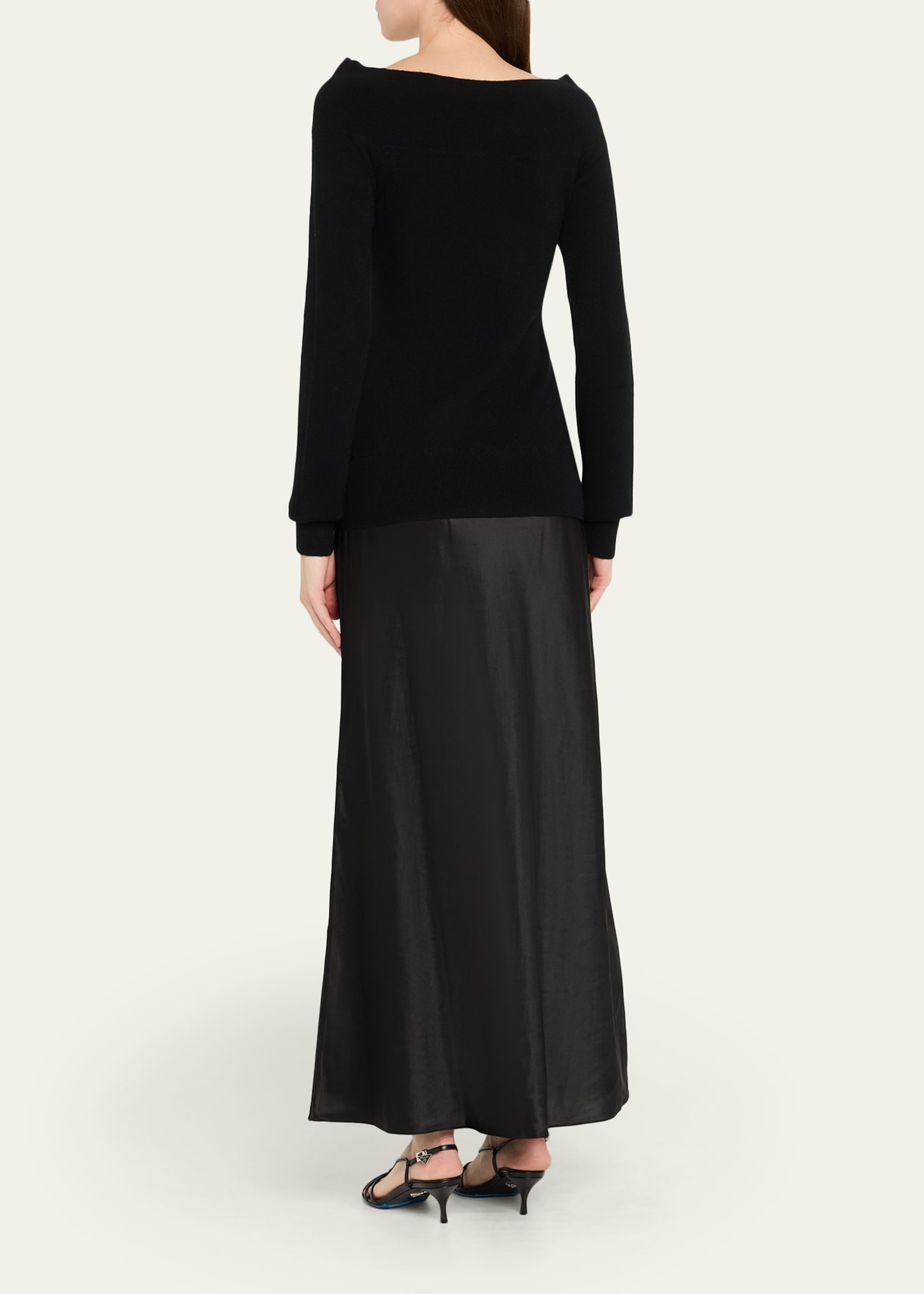 Mixed-Media Off-The-Shoulder Cashmere Monument Midi Dress - 3