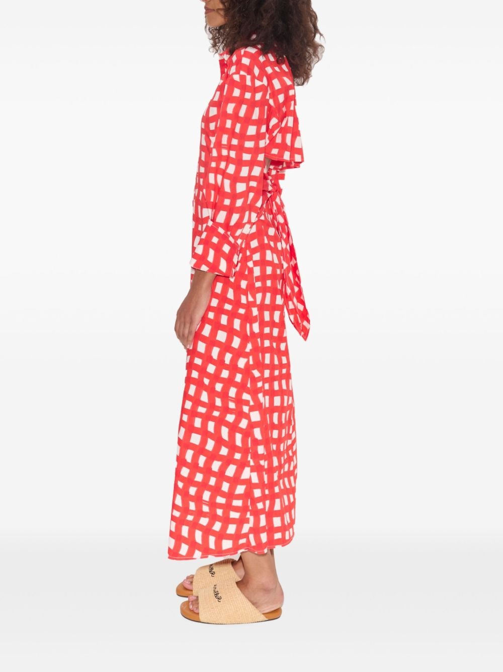 gingham midi dress - 4