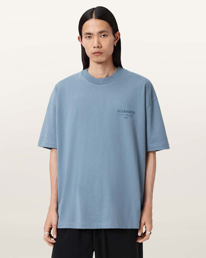 ALLSAINTS XANDER FLOCKED LOGO OVERSIZED T-SHIRT outlook