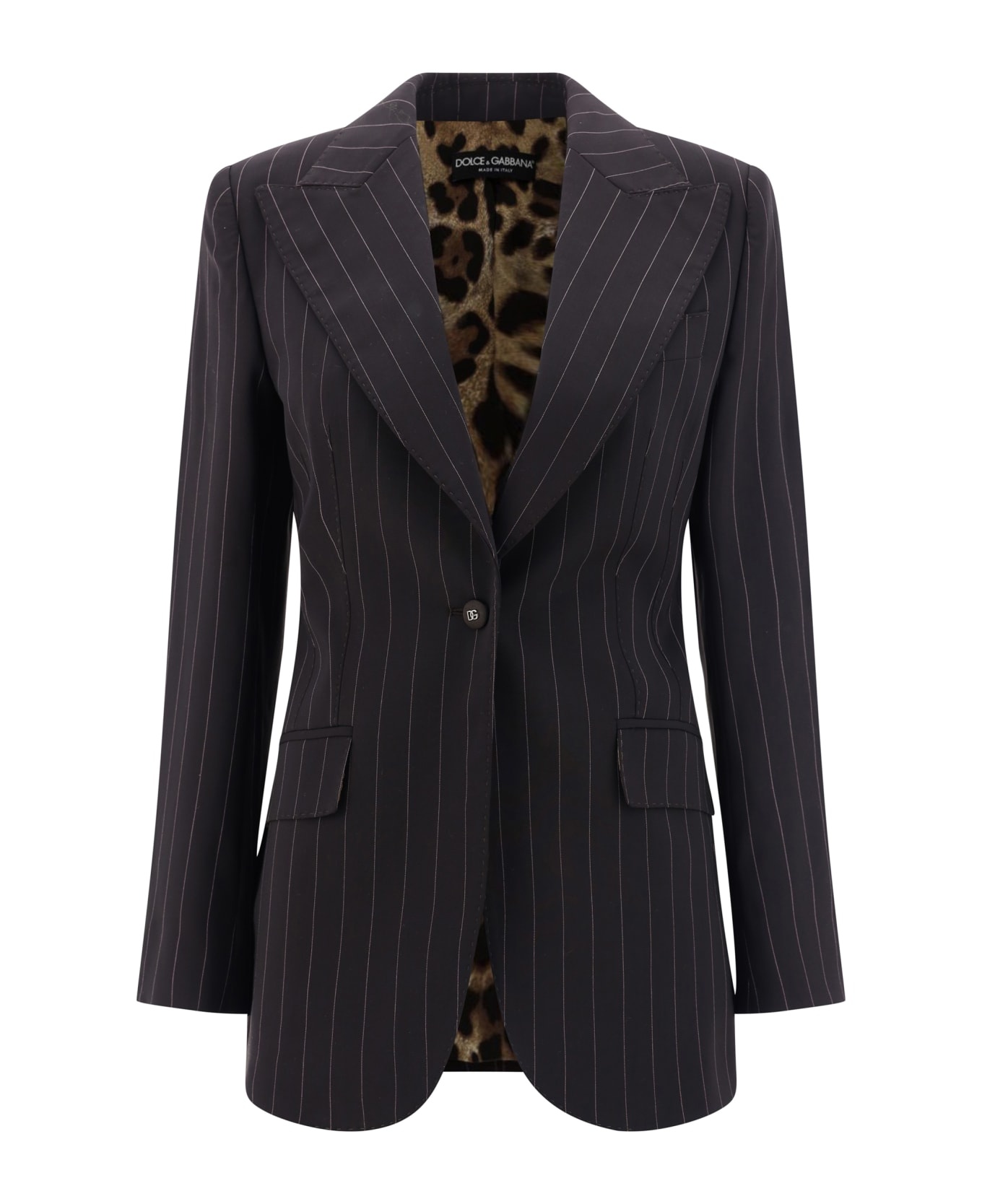 Wool Pinstripe Blazer - 1