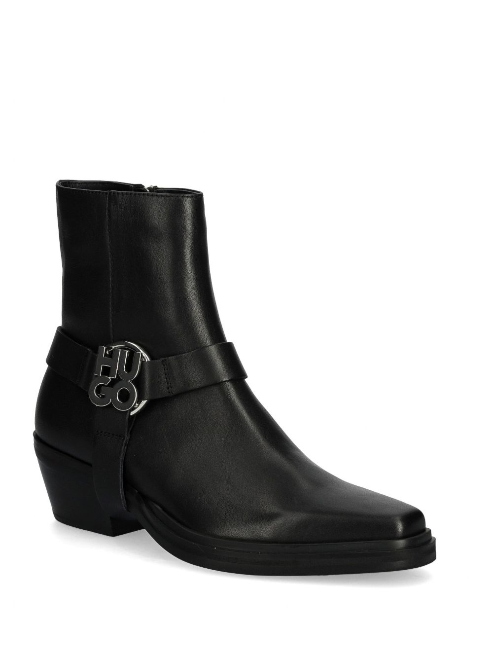 50mm stacked-logo leather ankle boots - 2