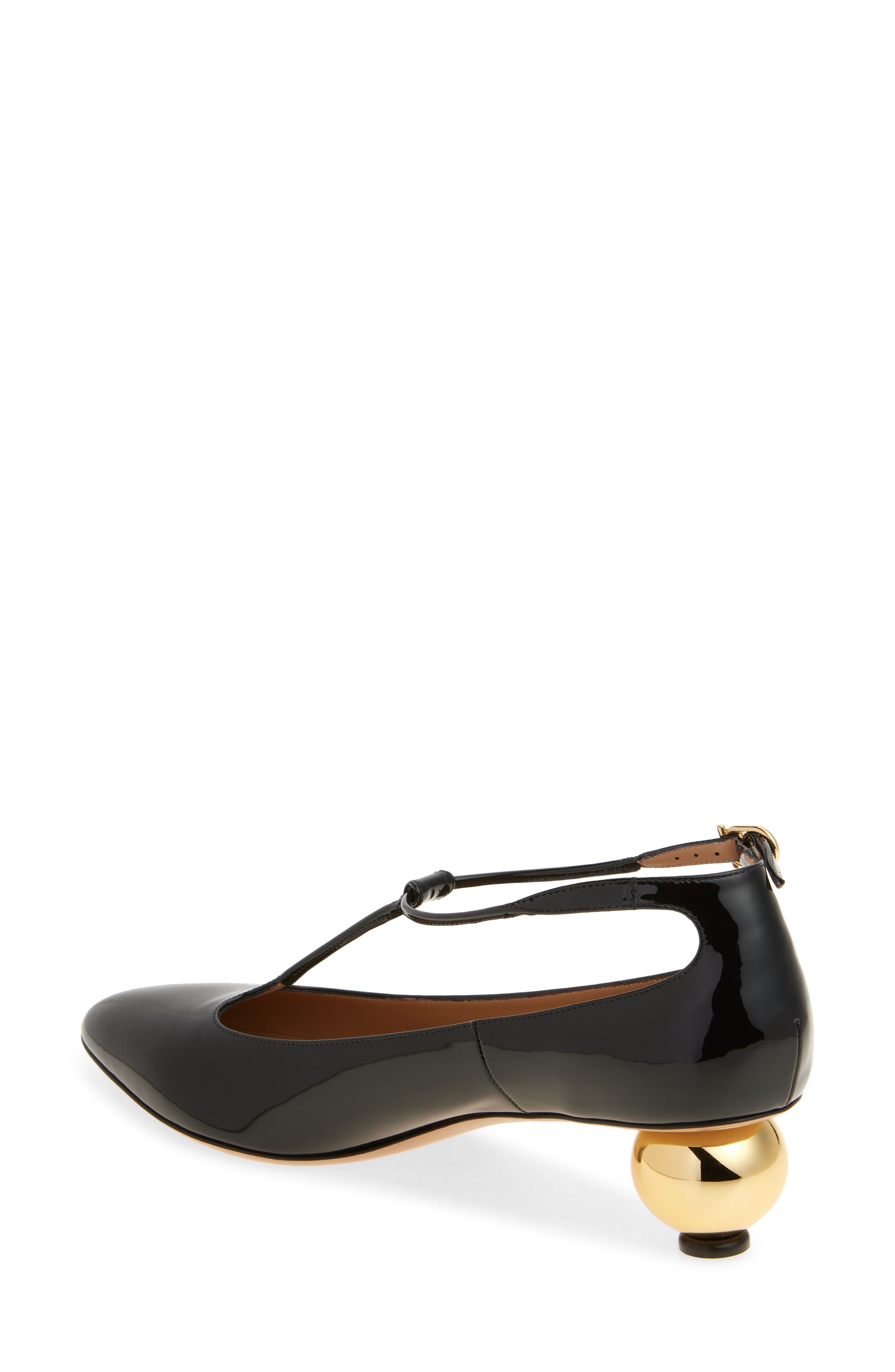 FERRAGAMO Tania T-Strap Pointed Toe Pump in Nero at Nordstrom - 2