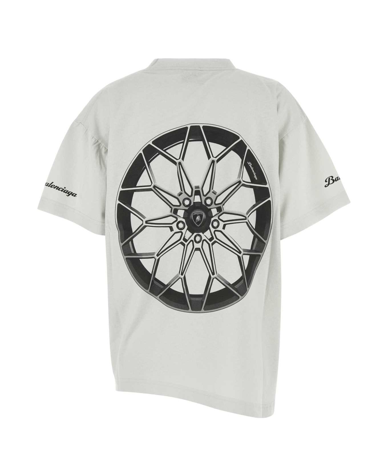 Light Grey Cotton Balenciaga X Automobili Lamborghini Oversize T-shirt - 2