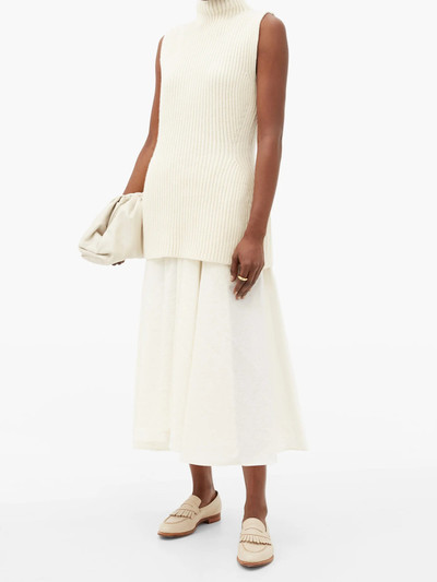 Jil Sander Nastya linen-blend midi skirt outlook