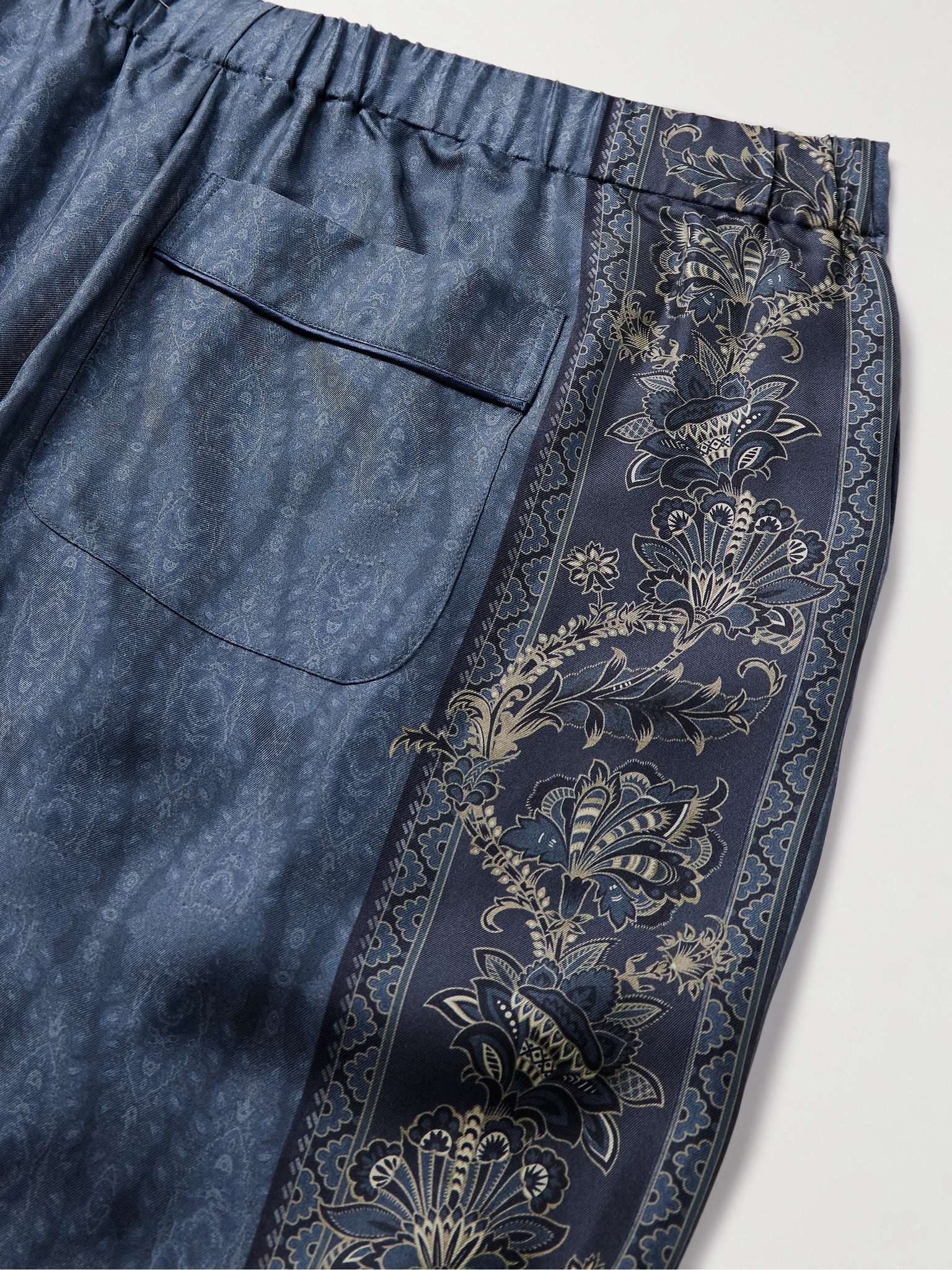 Slim-Fit Straight-Leg Printed Silk-Twill Trousers - 5
