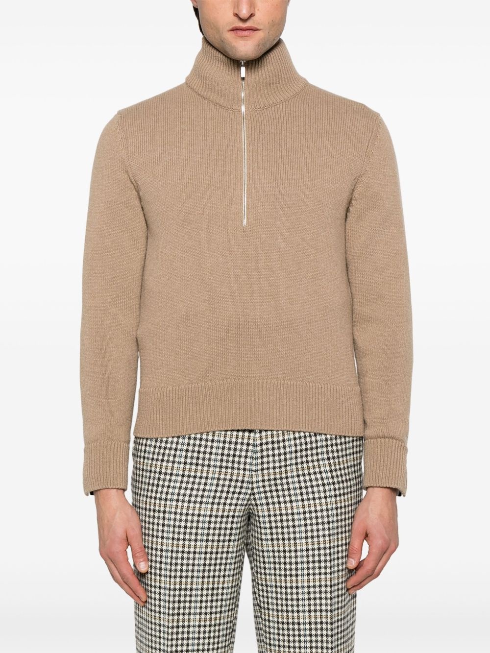 intarsia half-zip sweater - 3