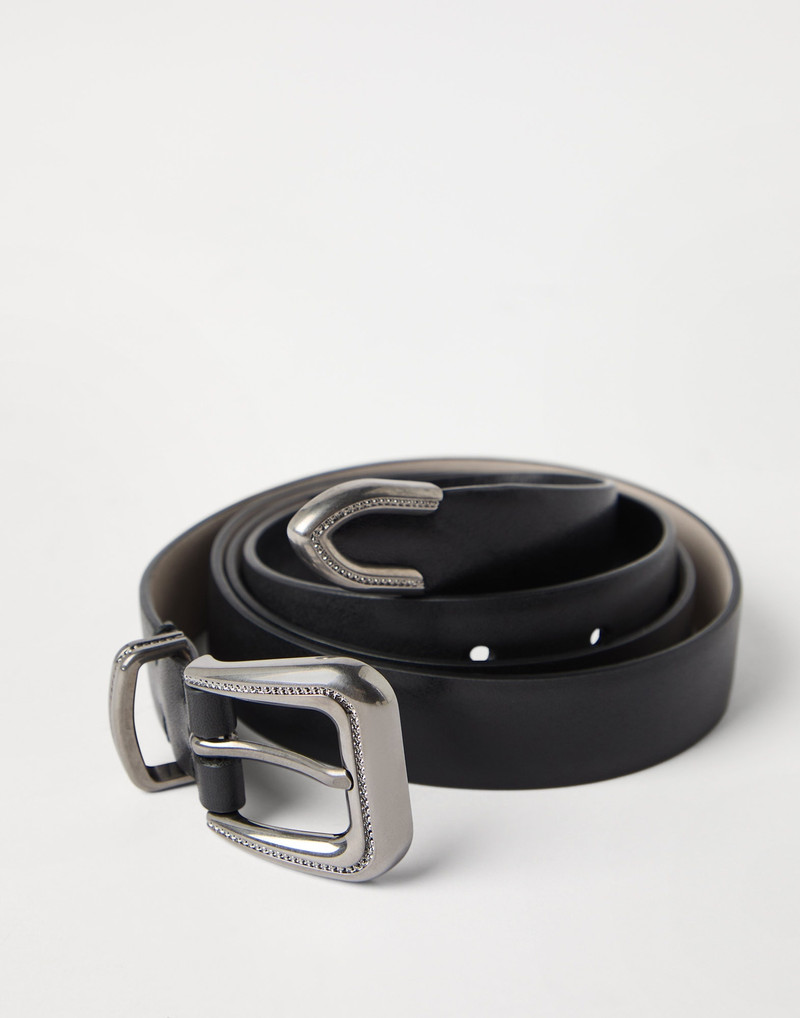 Brunello Cucinelli Cowhide belt with monili outlook