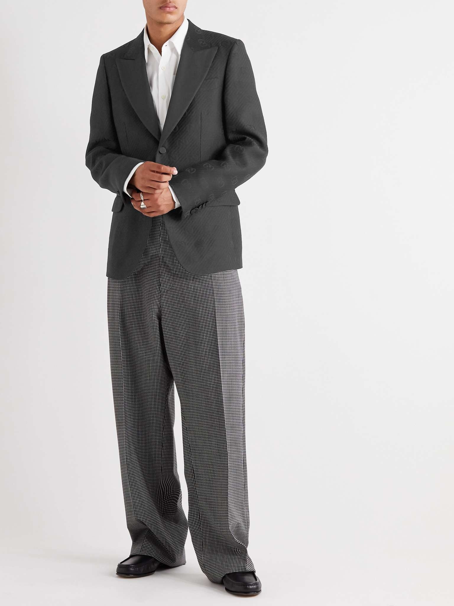 Faille-Trimmed Logo-Jacquard Wool and Silk-Blend Tuxedo Jacket - 2