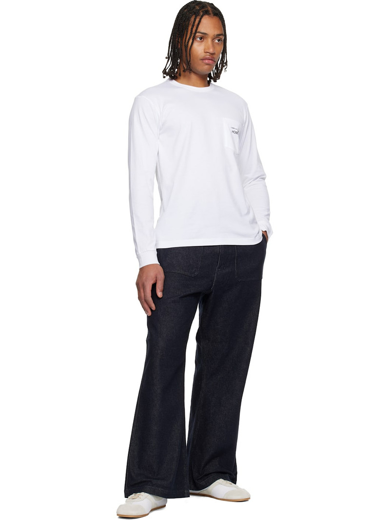 Comme des Garçons Homme White Cotton Jersey Garment Print T-shirt outlook