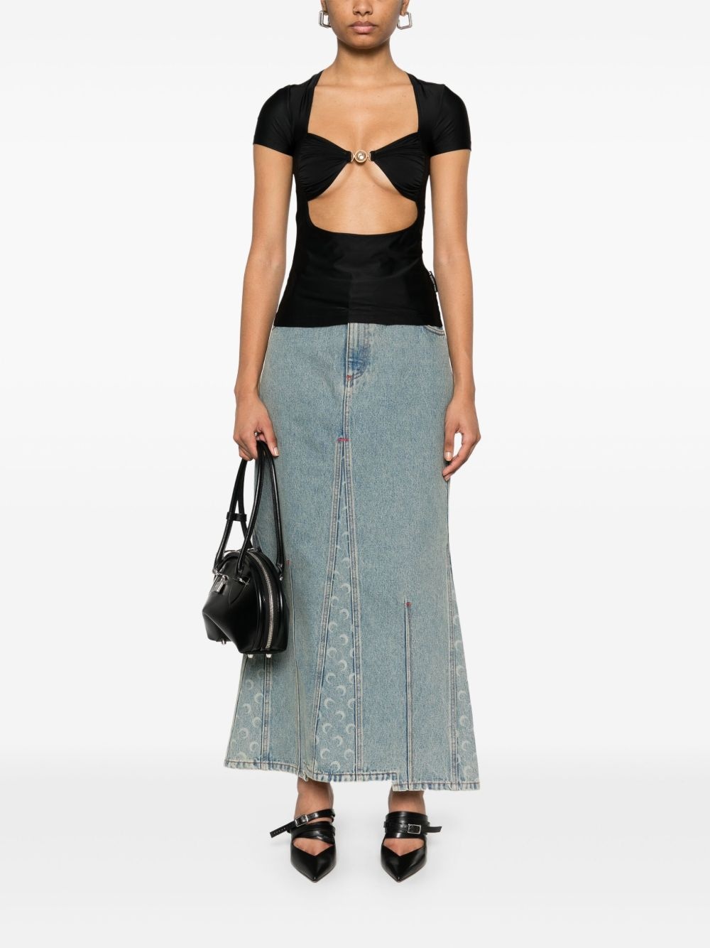 draped jersey top - 2