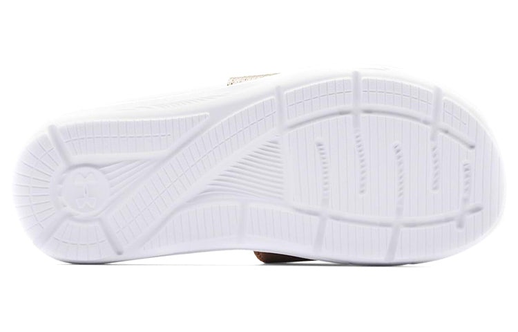 (WMNS) Under Armour Ignite 9 Slide 'White Metallic Faded Gold' 3022717-108 - 5