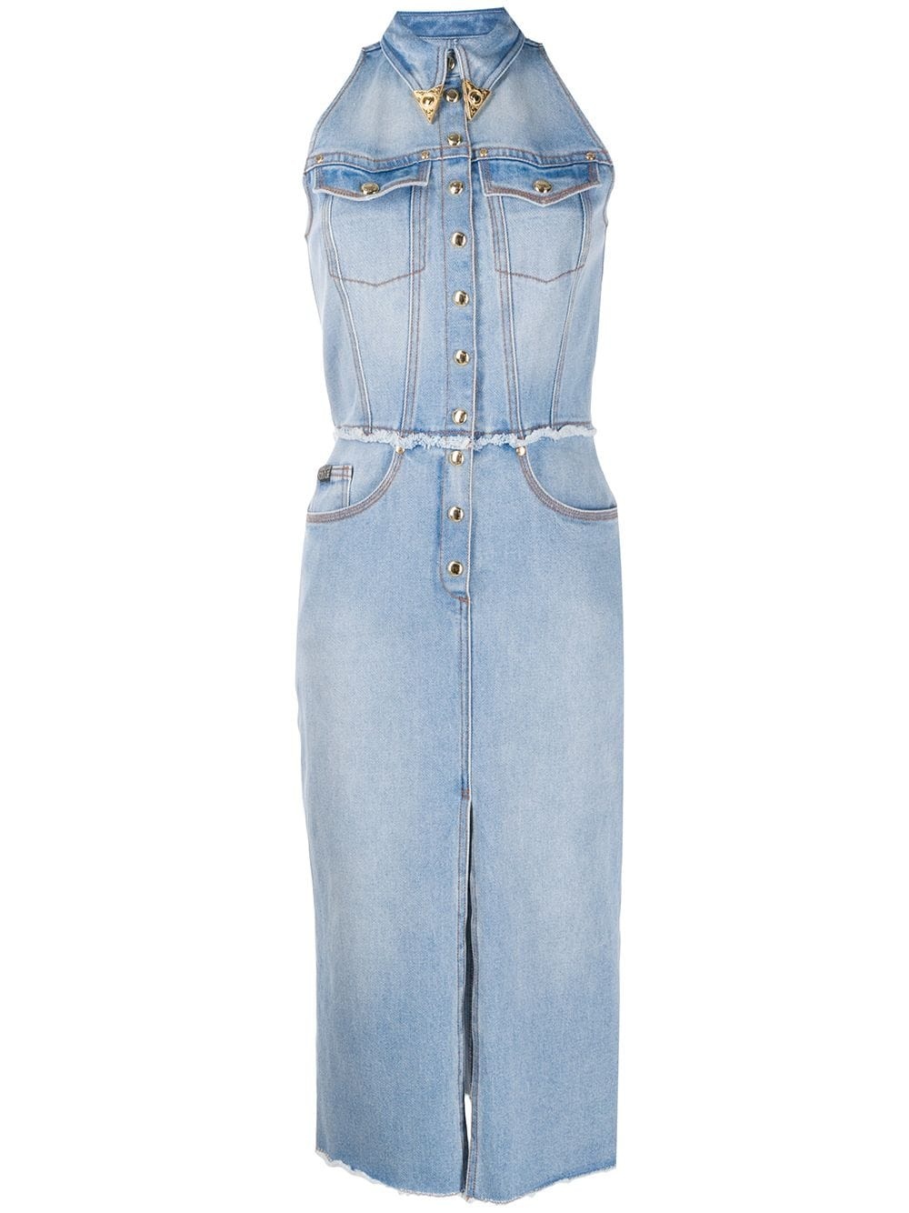 fitted denim dress - 1