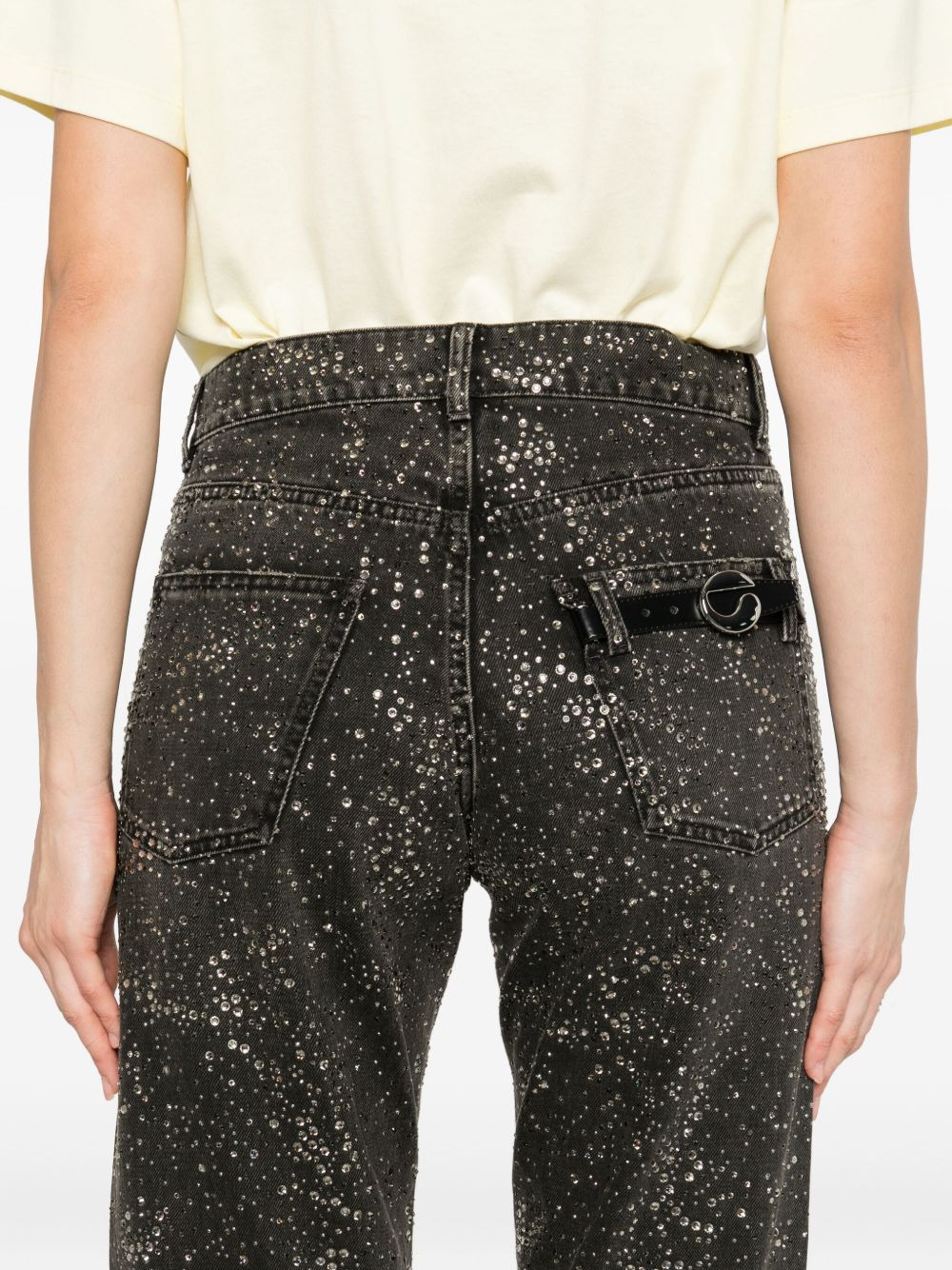 crystal-embellished boyfriend jeans - 5