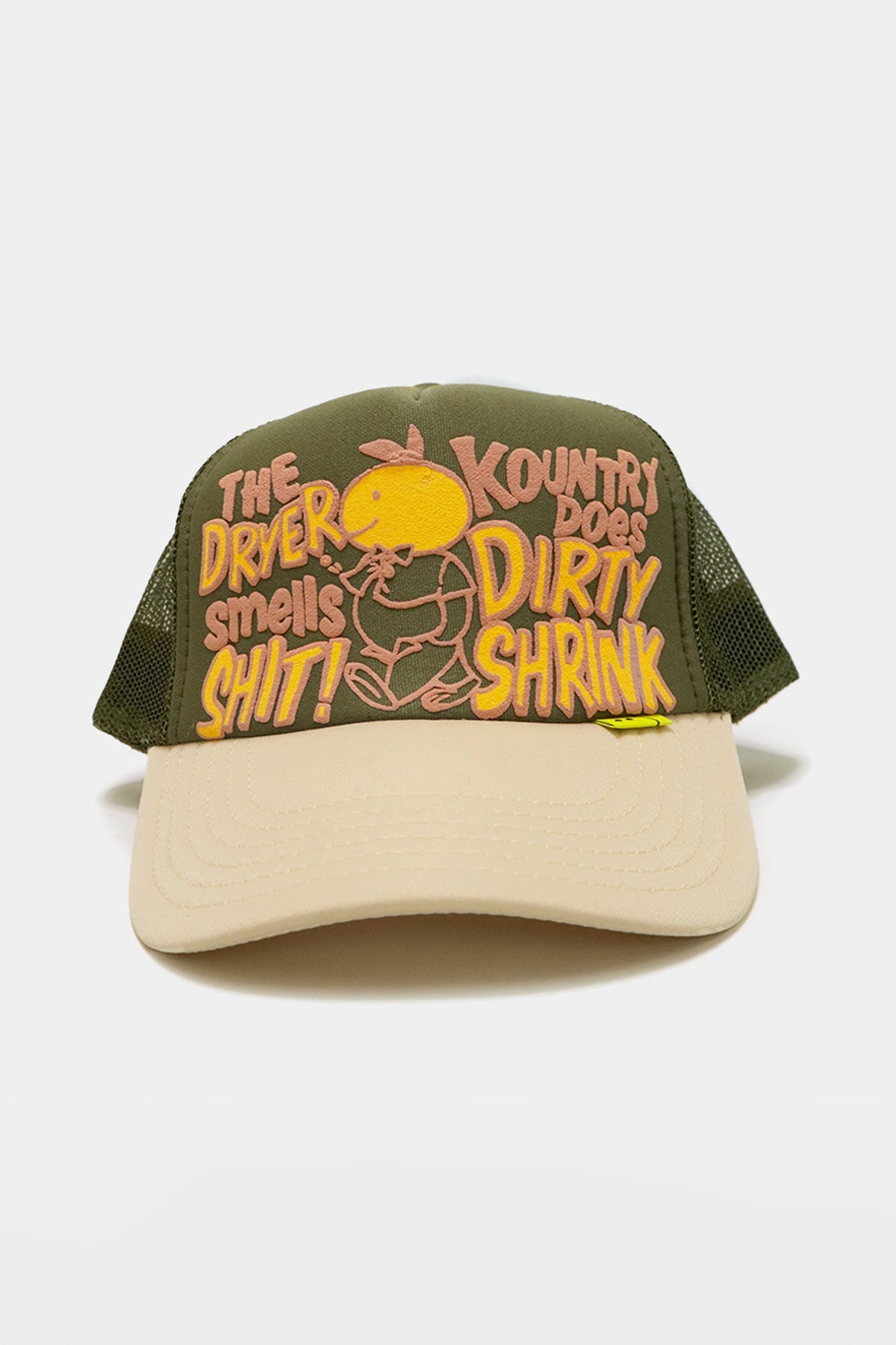 KOUNTRY DIRTY SHRINK Trucker Cap - Olive/Ecru - 1