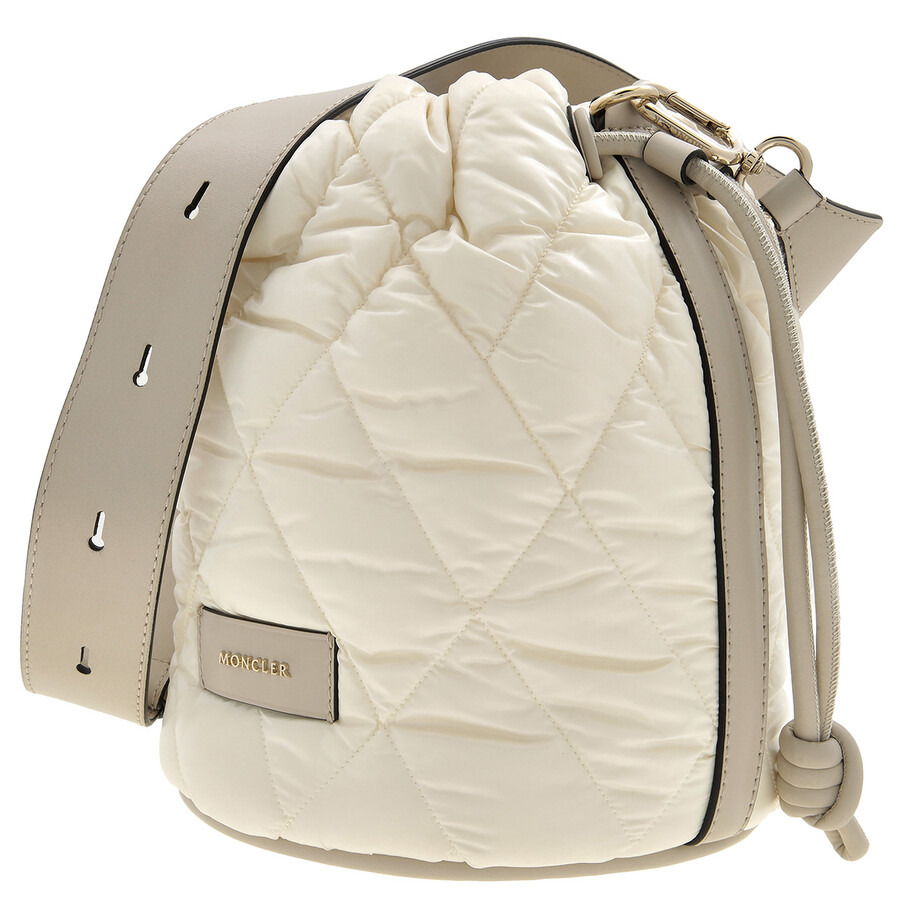Moncler White Quilted Nylon Laque Bucket Bag - 3