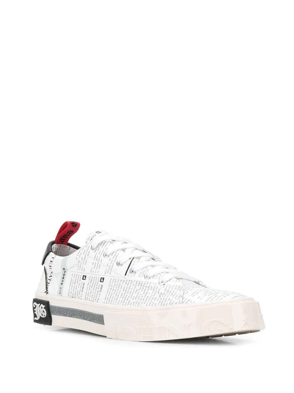 text-print lace-up sneakers - 2