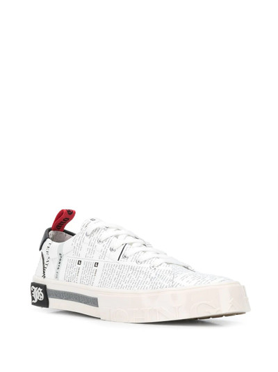 John Galliano text-print lace-up sneakers outlook