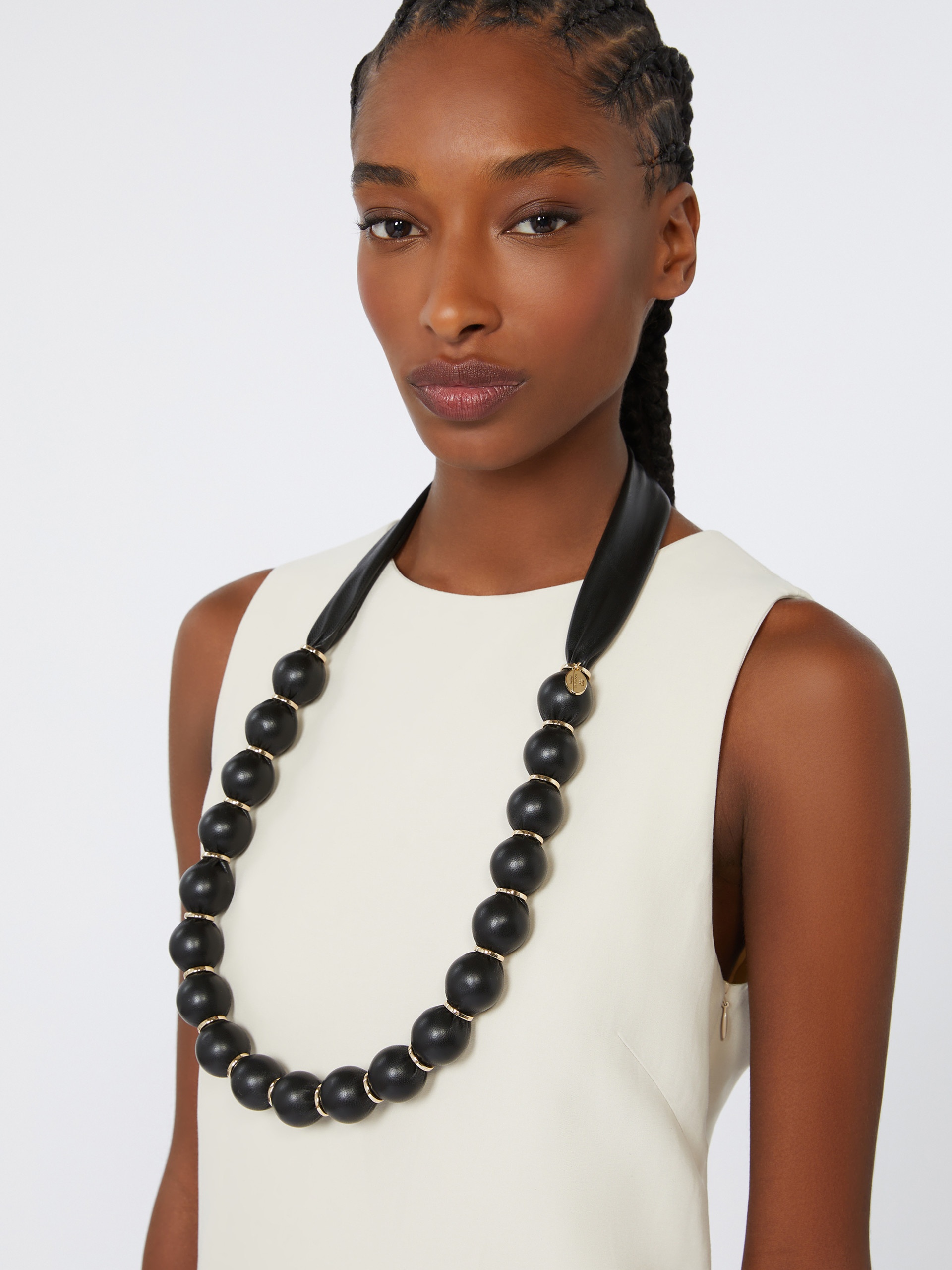 FACHIRO Leather-sphere necklace - 4