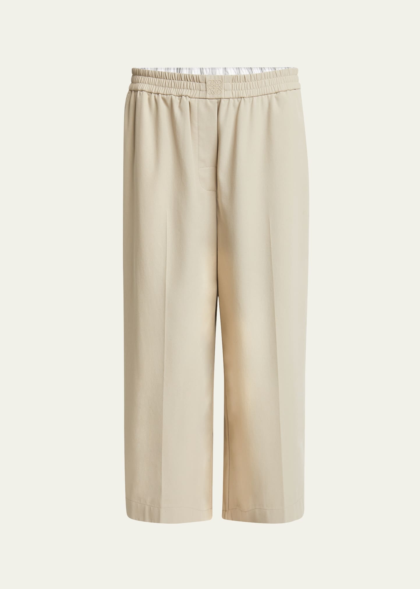 Cropped Double Waistband Trousers - 1