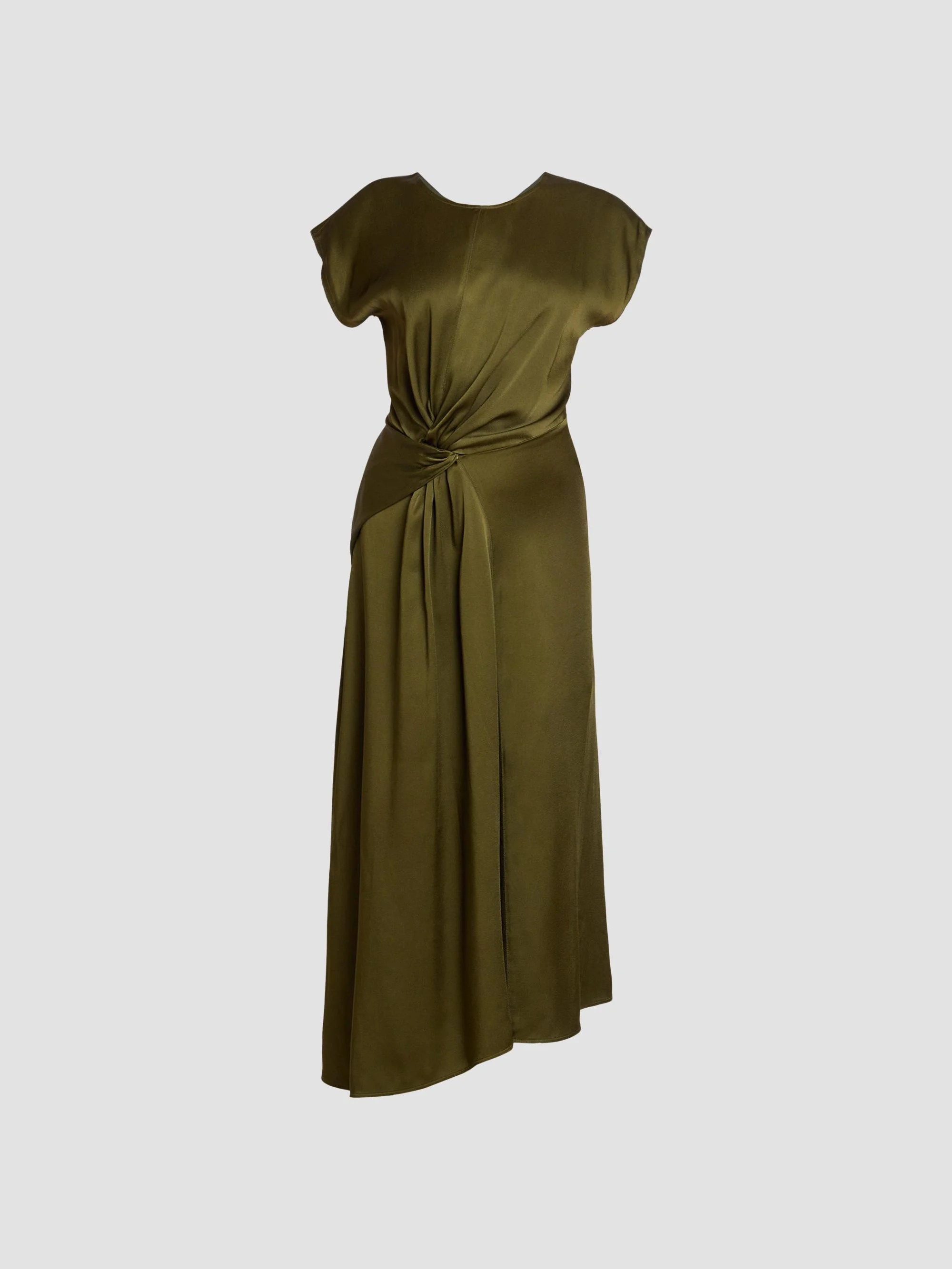 Women's Aria Twist-Front Midi Dress - Marsh Green - 1