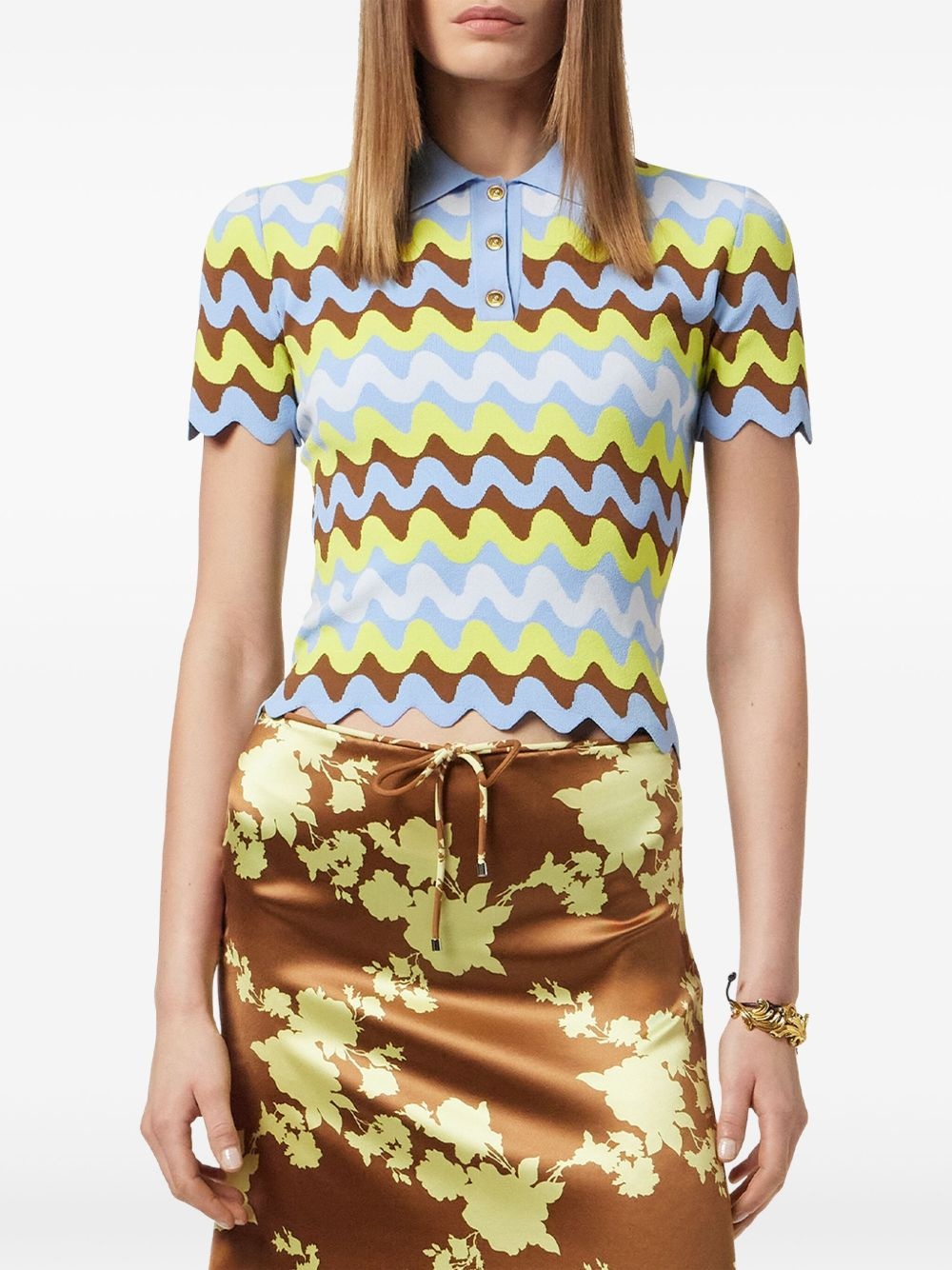 jacquard knitted polo shirt - 3
