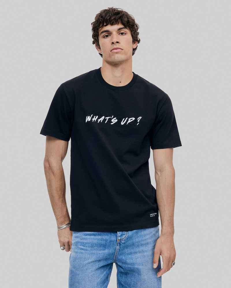 'WHAT'S UP' UNISEX BLACK T-SHIRT - PRE-ORDER - 1