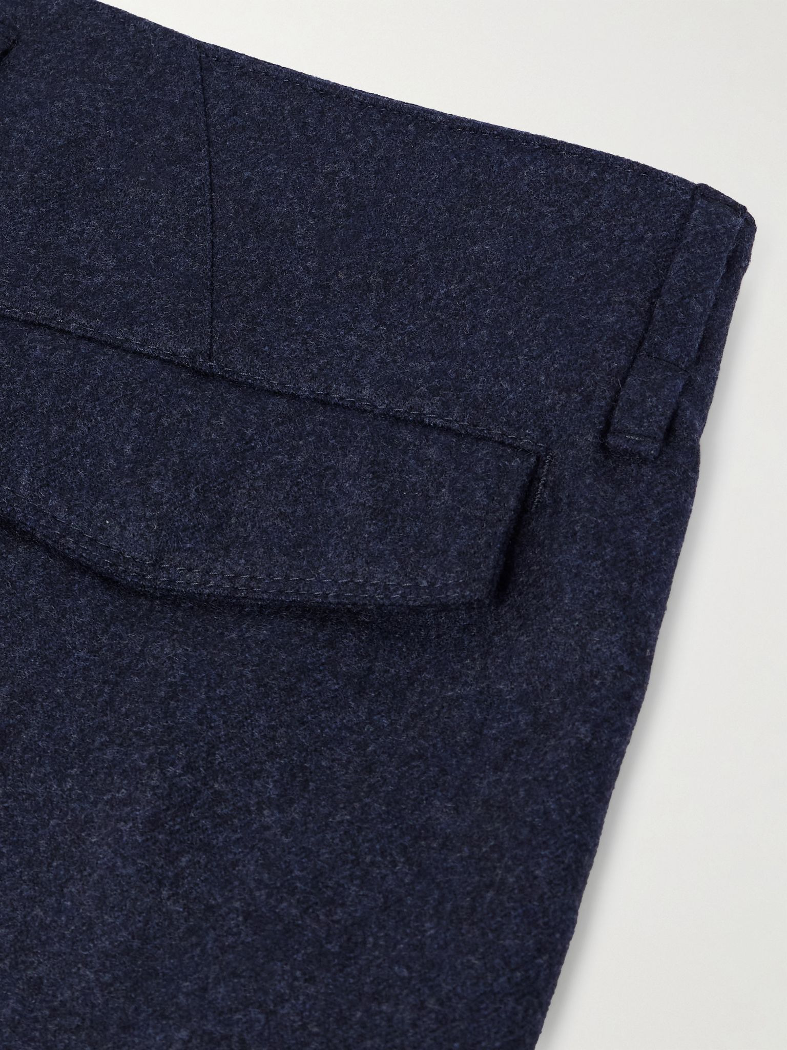Tapered Brushed-Wool Trousers Blue - 5