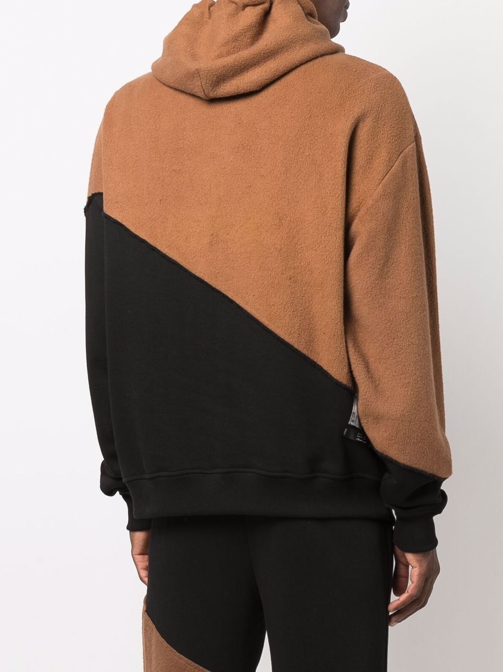 colour-block panelled drawstring hoodie - 4