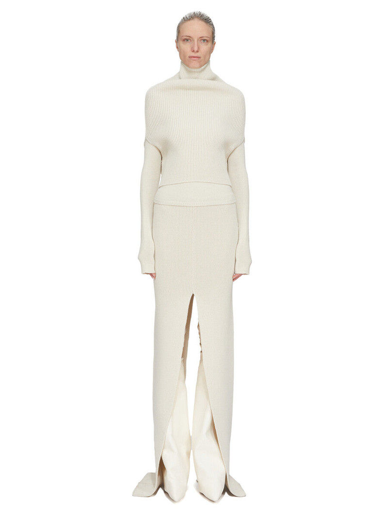 Rick Owens roll-neck ribbed top outlook