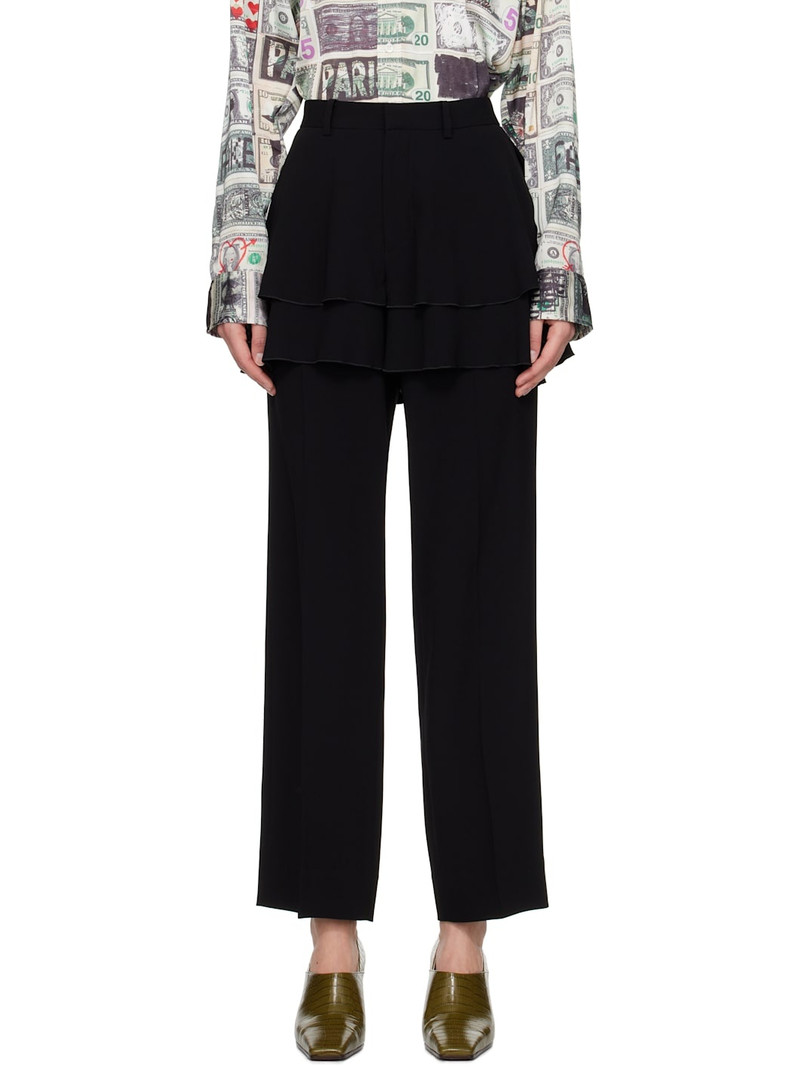 Black Ruffle Skirt Trousers 1
