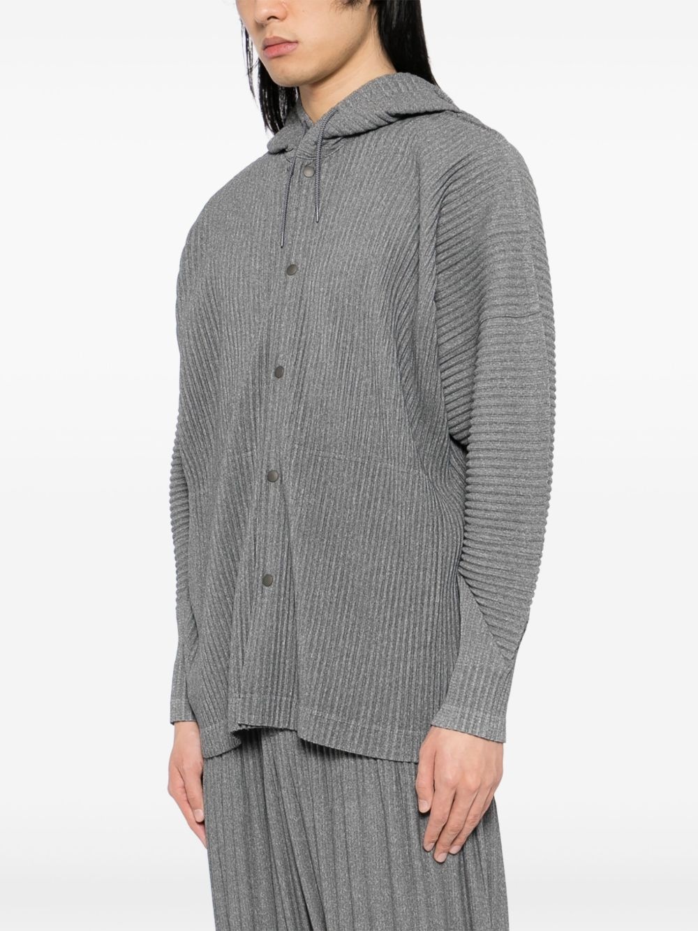 pleated hooded jacket - 3
