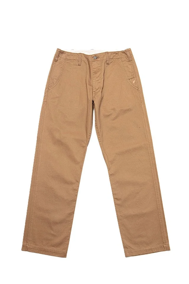 1192-DCA Dry Touch Chino Trousers Wide Straight Dark Camel - 1