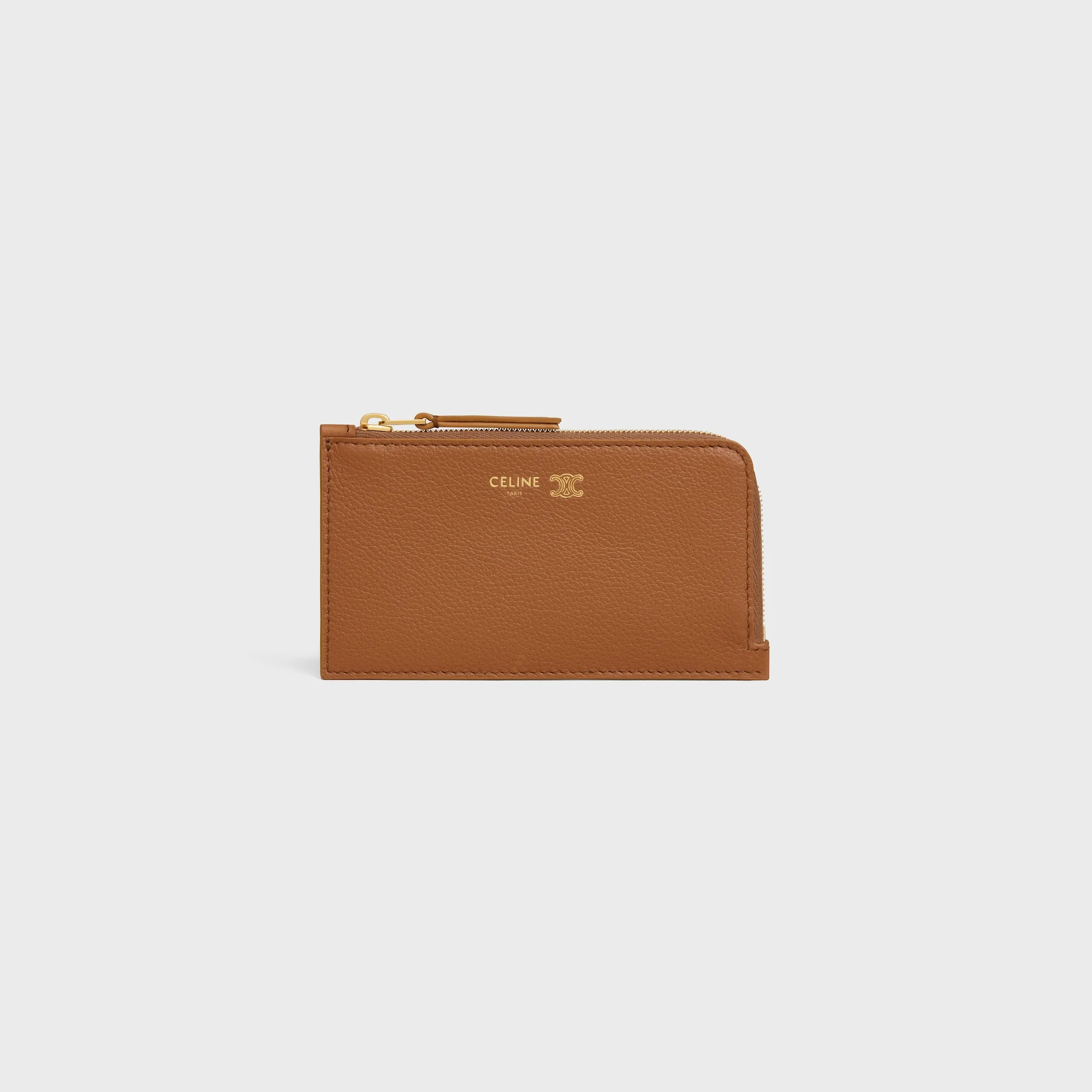 LONG ZIPPED CARD HOLDER IN SUPPLE GRAINED CALFSKIN - 1