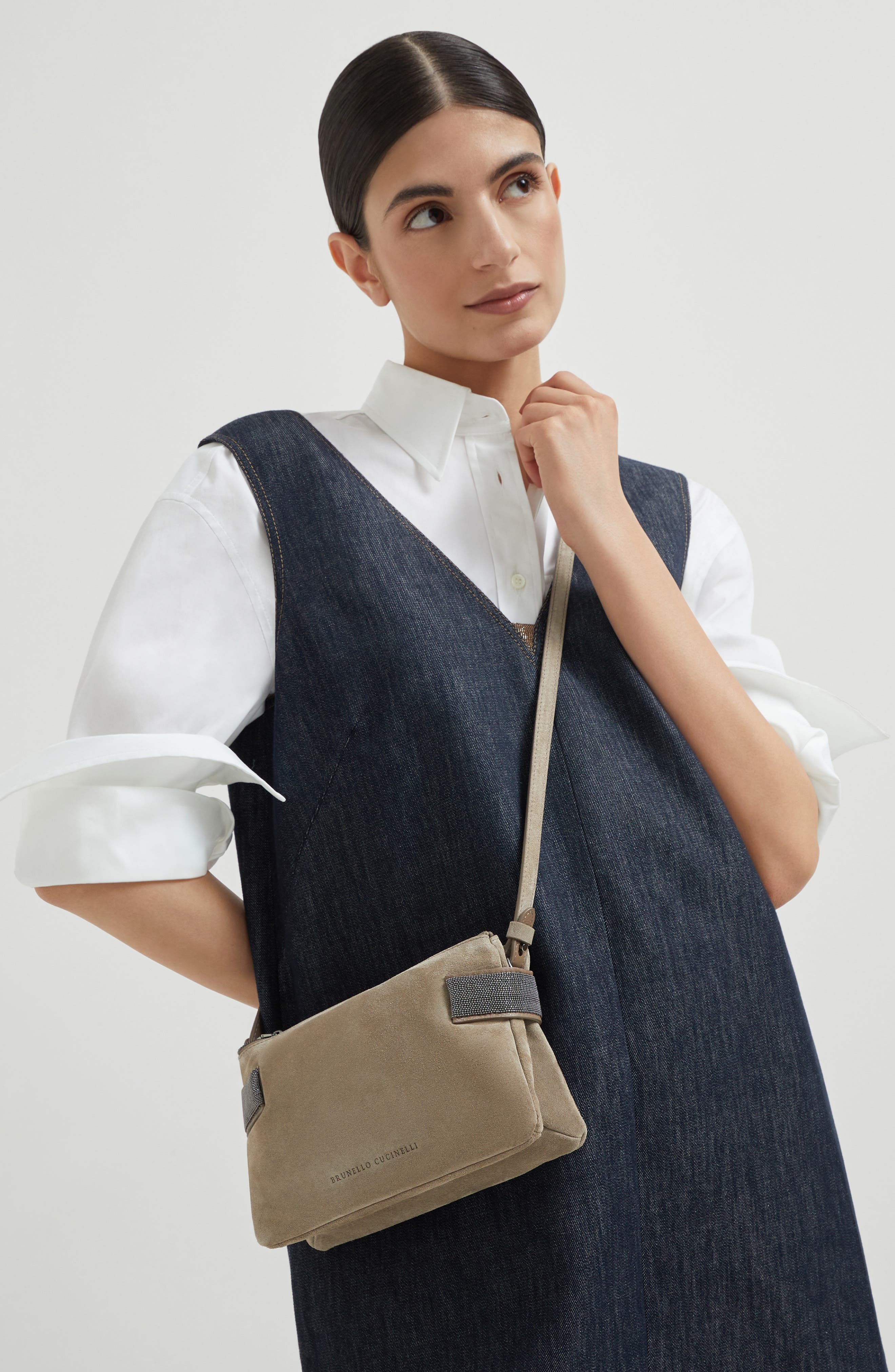Brunello Cucinelli Essence mini shoulder bag in Warm Beige at Nordstrom - 5