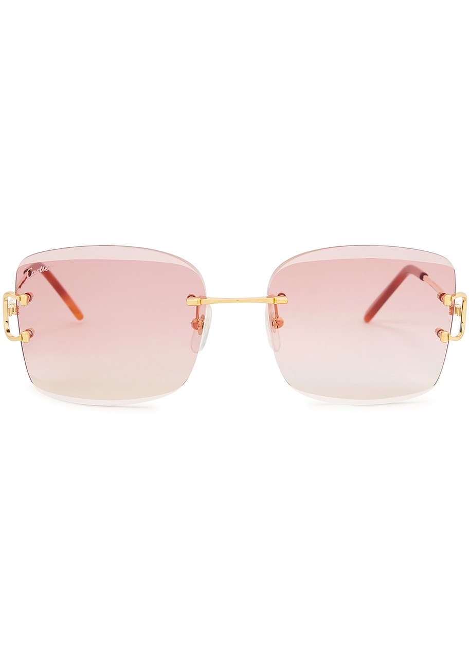 Cartier Signature C De Cartier Rimless Square-frame Sunglasses - 7