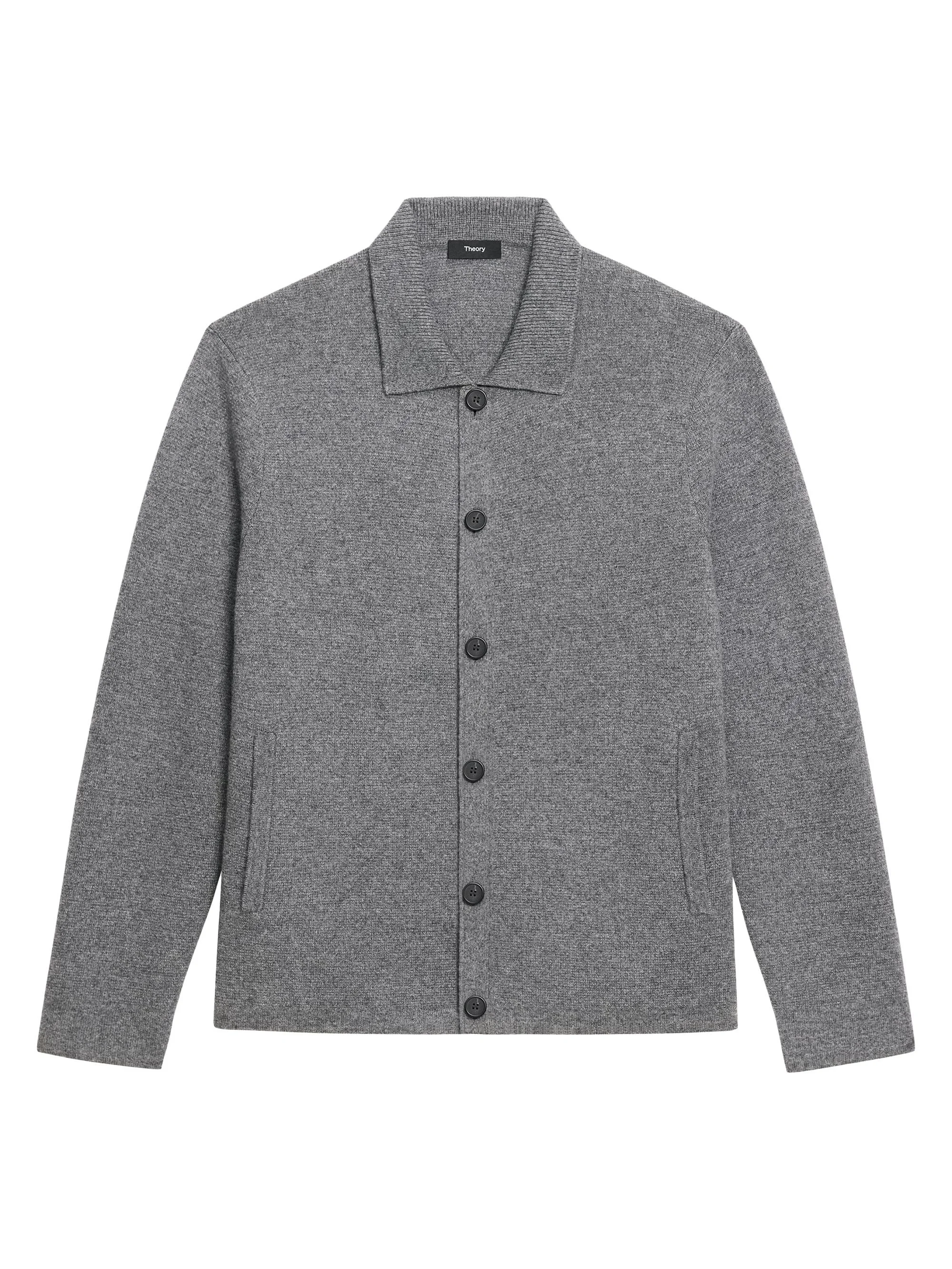 Men's Cameron Cashmere Cardigan - Charcoal Melange - 1