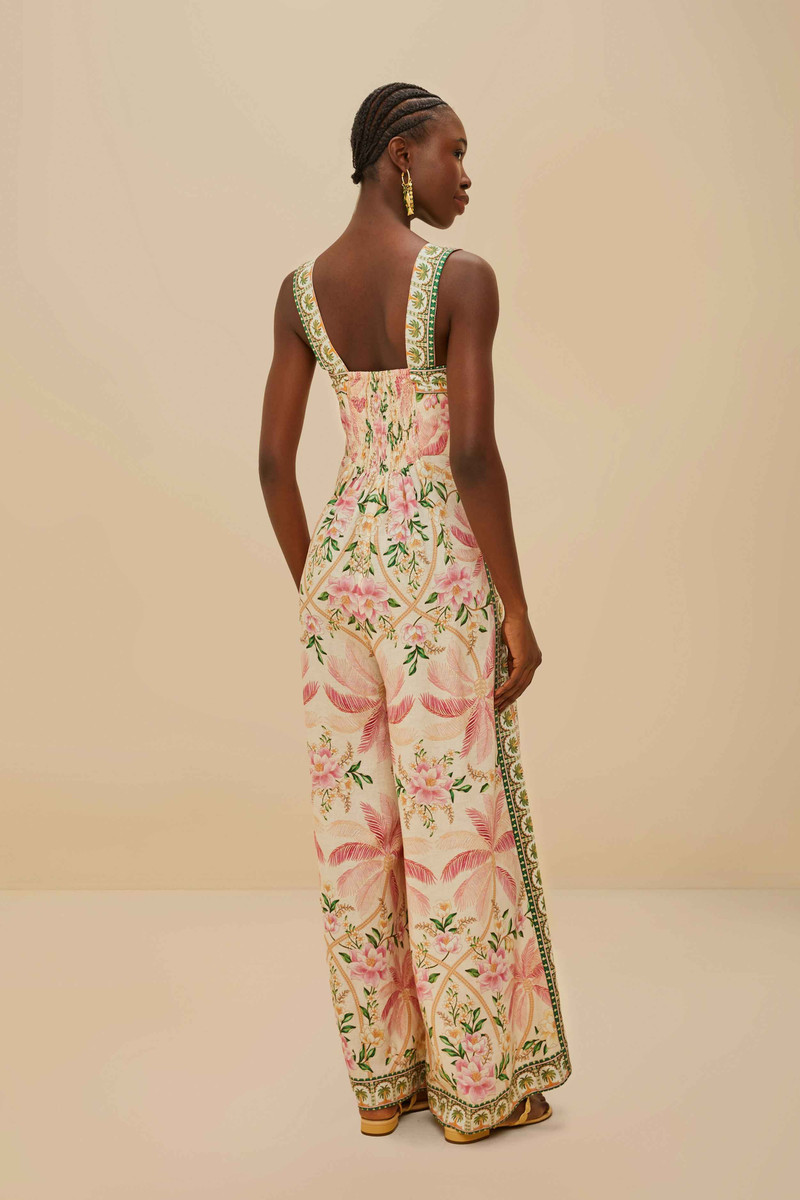 Off-White Palm Dream Lenzing™ Ecovero™ Euroflax™ Jumpsuit 4