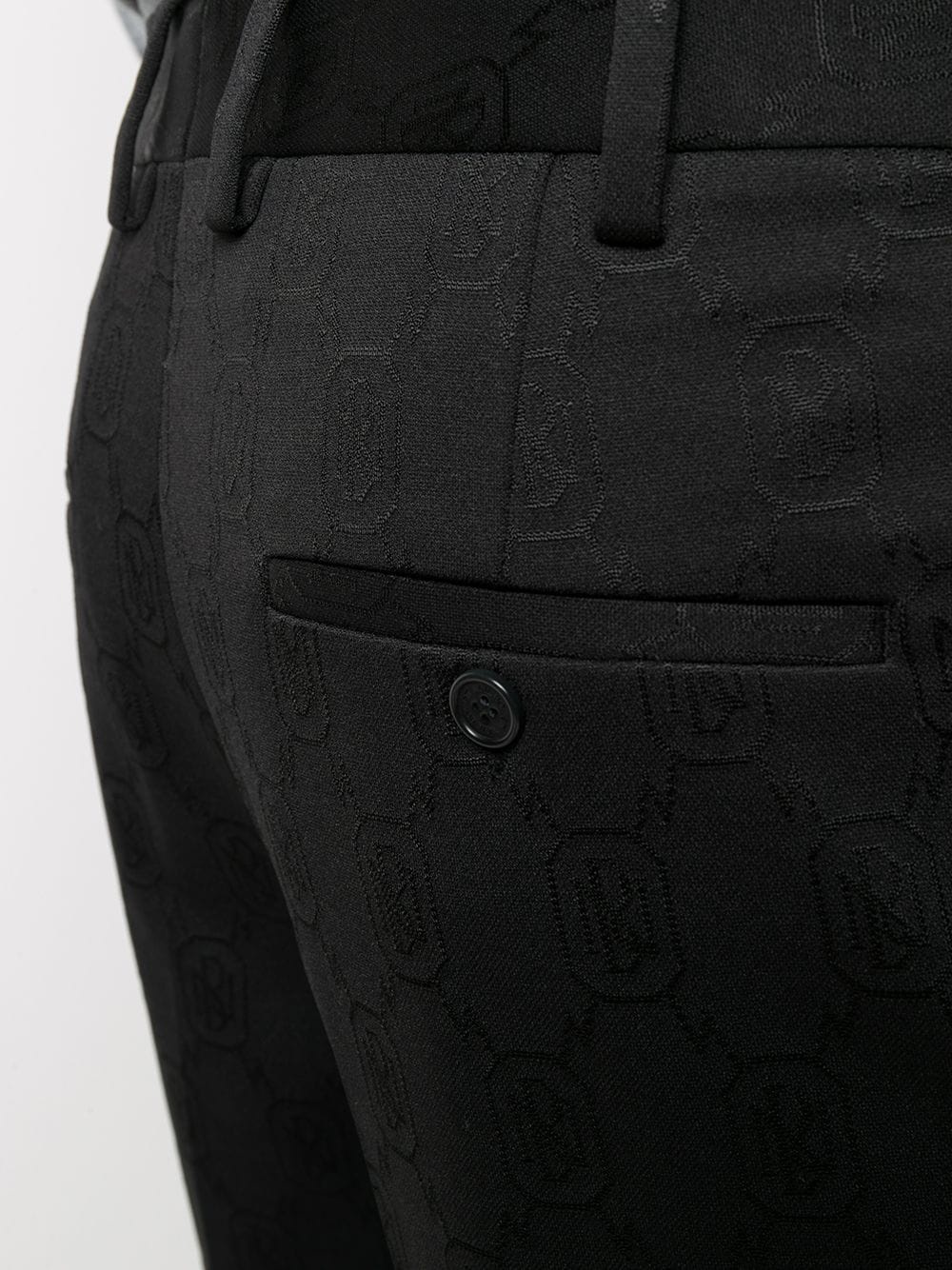 logo-jacquard tapered trousers - 5