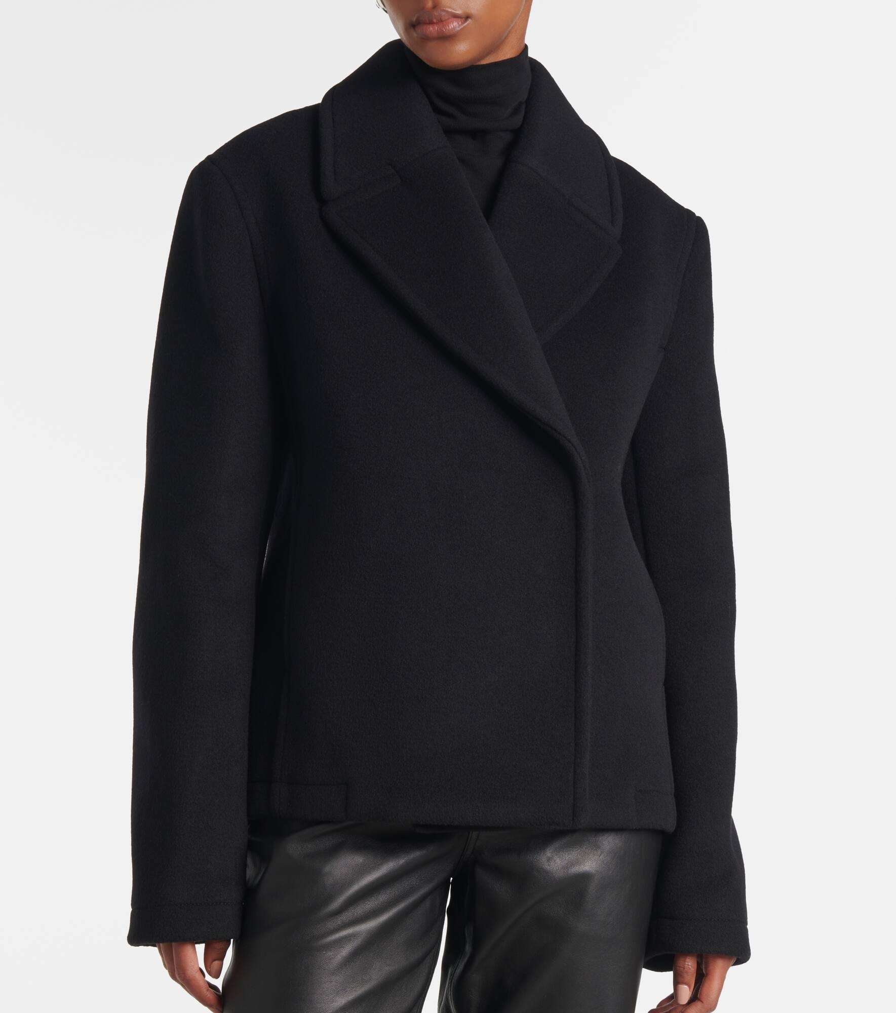 Cropped wool-blend peacoat - 6